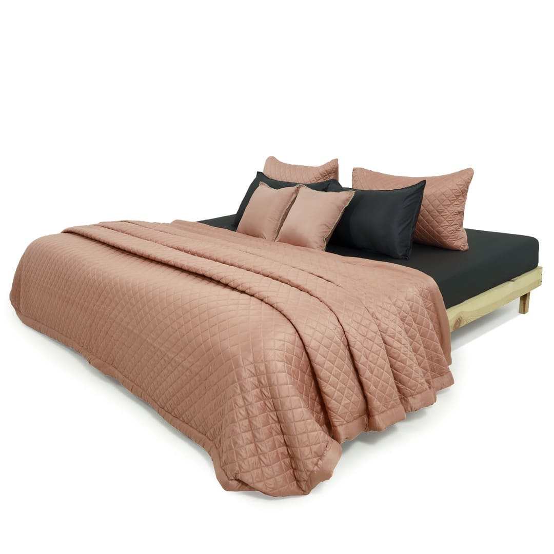 Zarf California King Size AC Comforters With 2 Pillow Cases & 2 Cushion Covers - Sakura