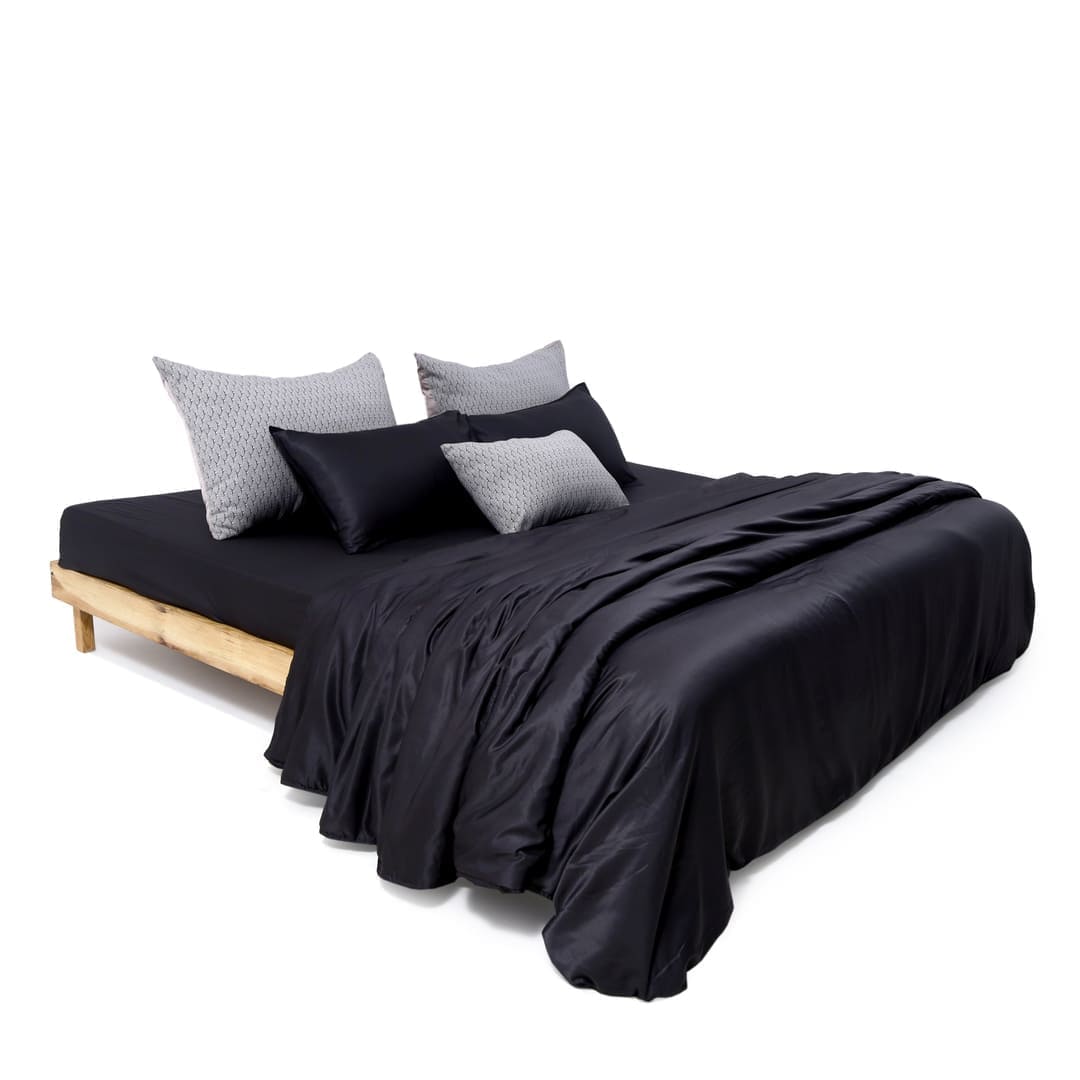 Zarf Italian Staple Weave Bedding Set Of 7- Kuro