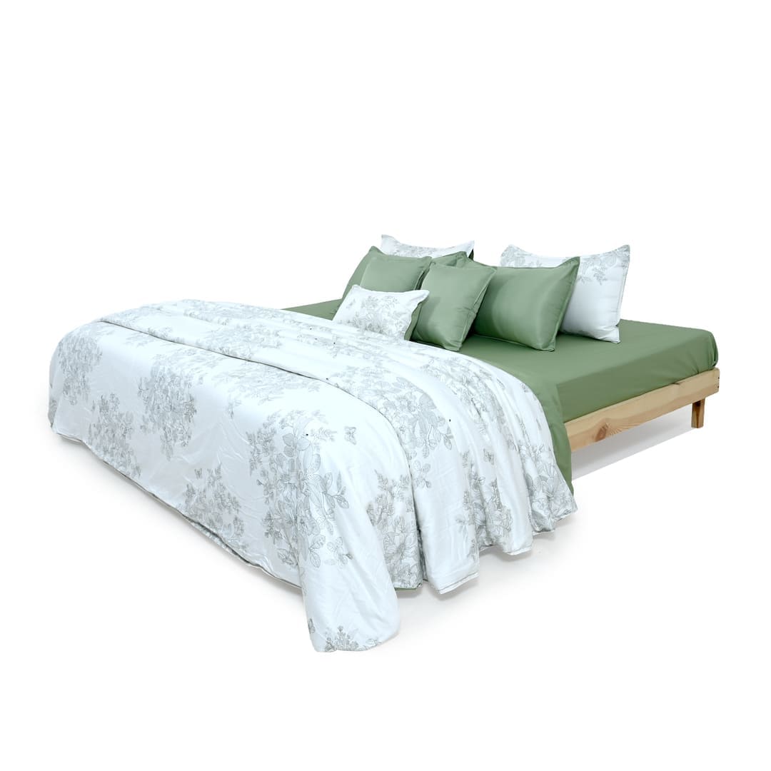 Zarf AC Comforter With 2 Pillow Cases and 1 Breakfast Pillow - Willow