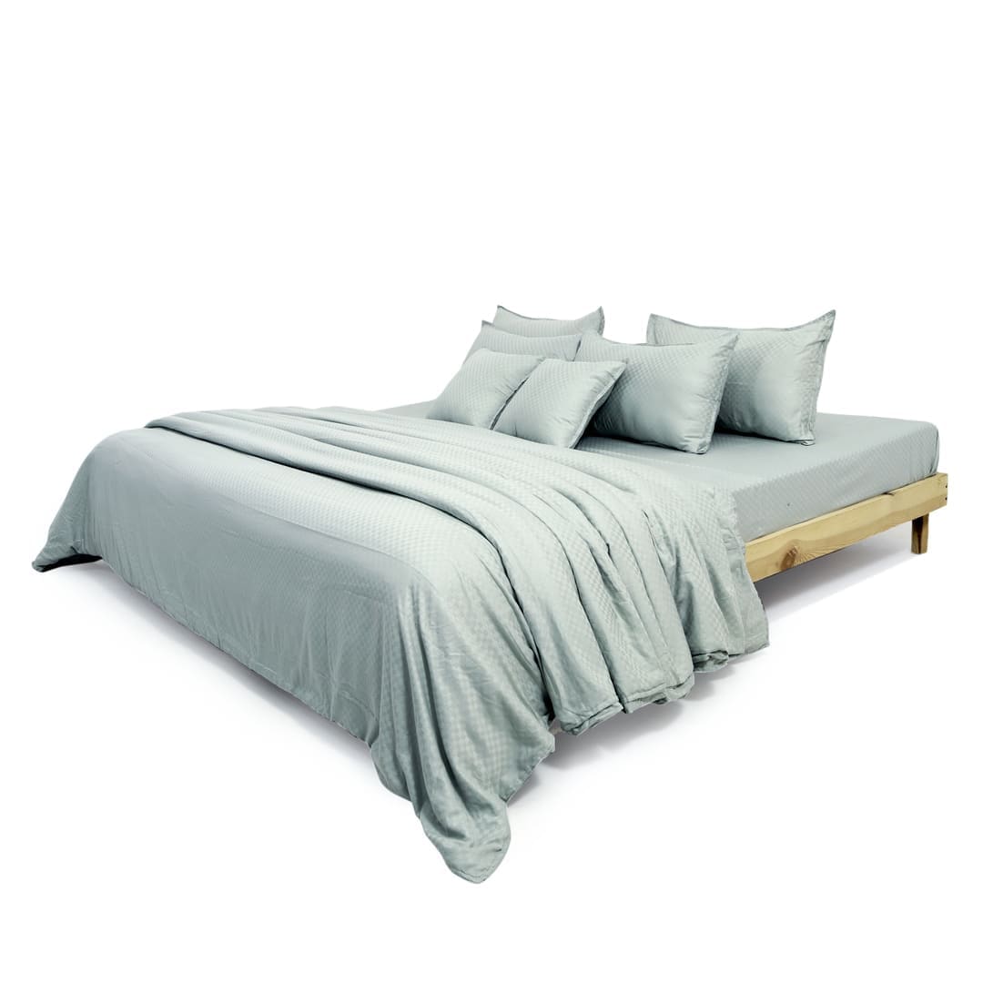 Zarf Egyptian Cotton Bedding Set Of 6 - Azure