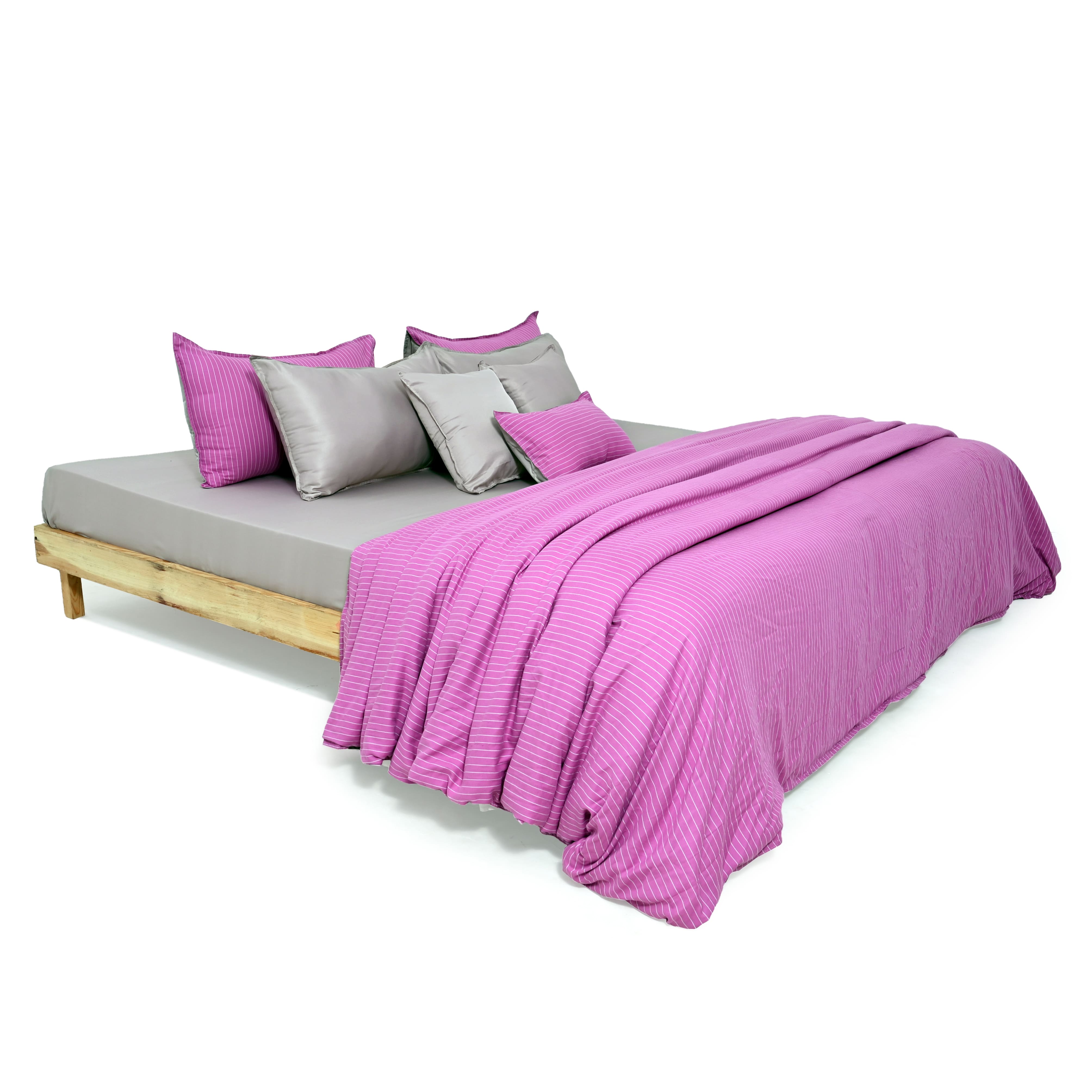 Linen Blend AC Comforter With 2 Pillow Cases and 1 Breakfast Pillow - Noor