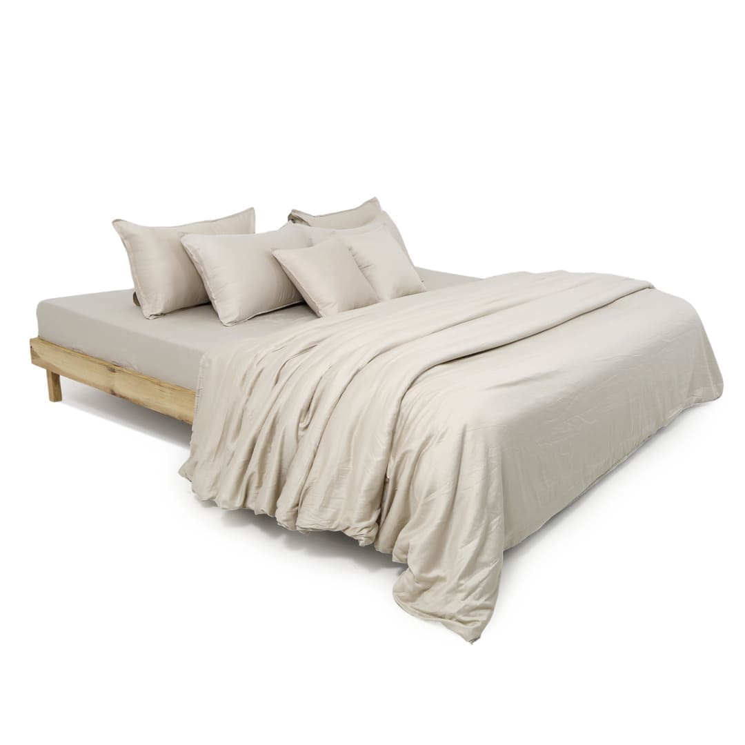 Zeries Egyptian Cotton Bedsheets With 2 Pillow Cases & 2 Cushion Covers - Shell