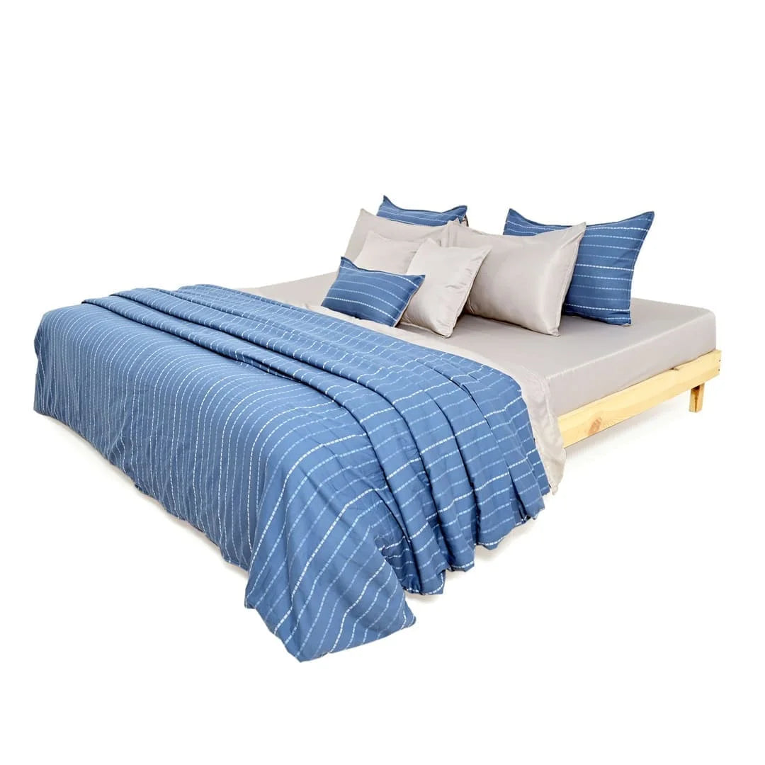 Zarf Linen Blend Bedding Set Of 9 For Single Size Bed - Zenvy