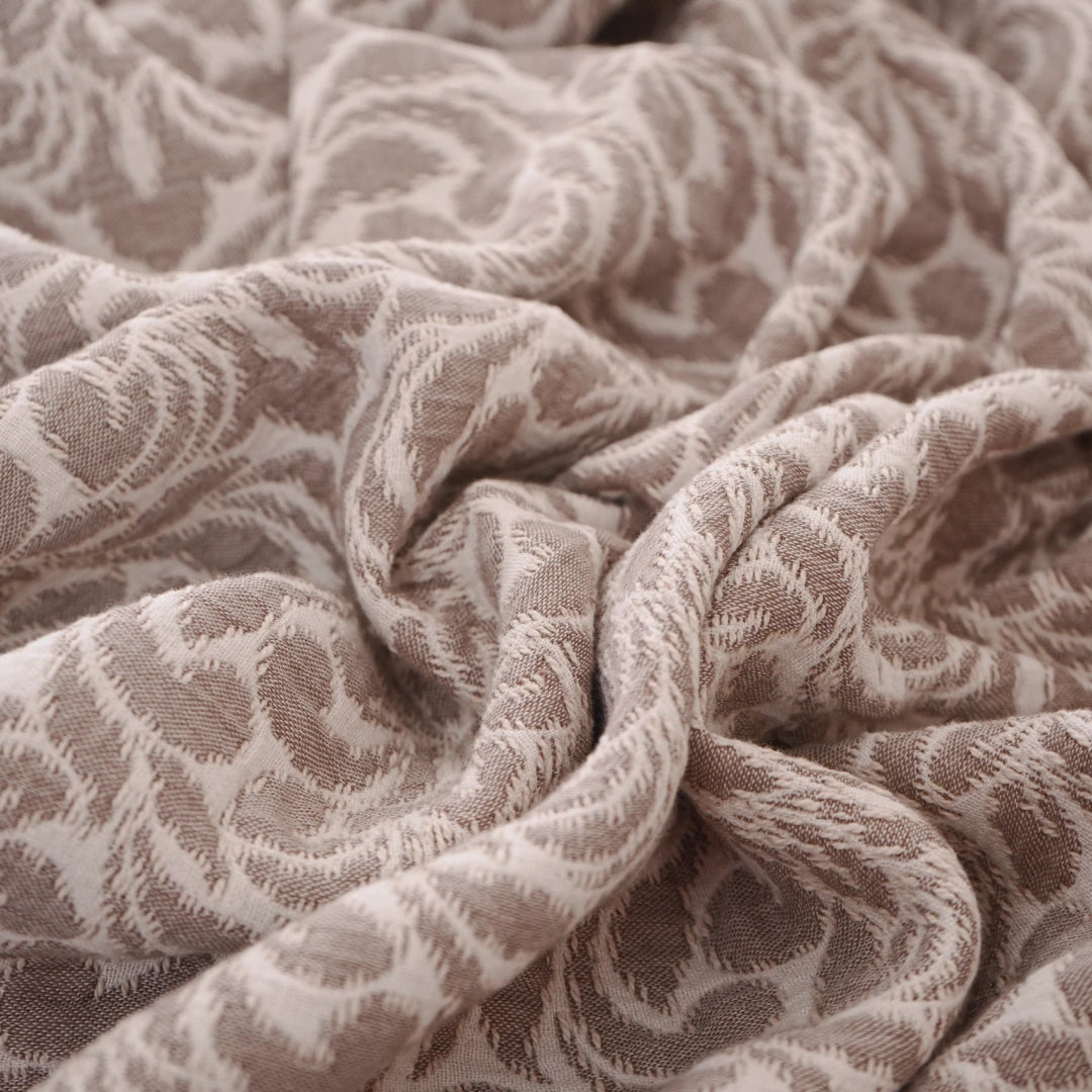 Zarf King Size Pure Cotton Cottage Blanket with 2 Pillowcases - Oatshade