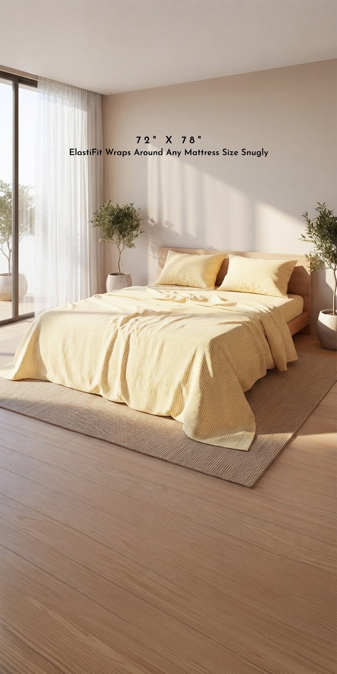 ZERIES PERCALE WEAVE EGYPTIAN COTTON FITTED BEDSHEET WITH 2 PILLOW CASES - Amalfi