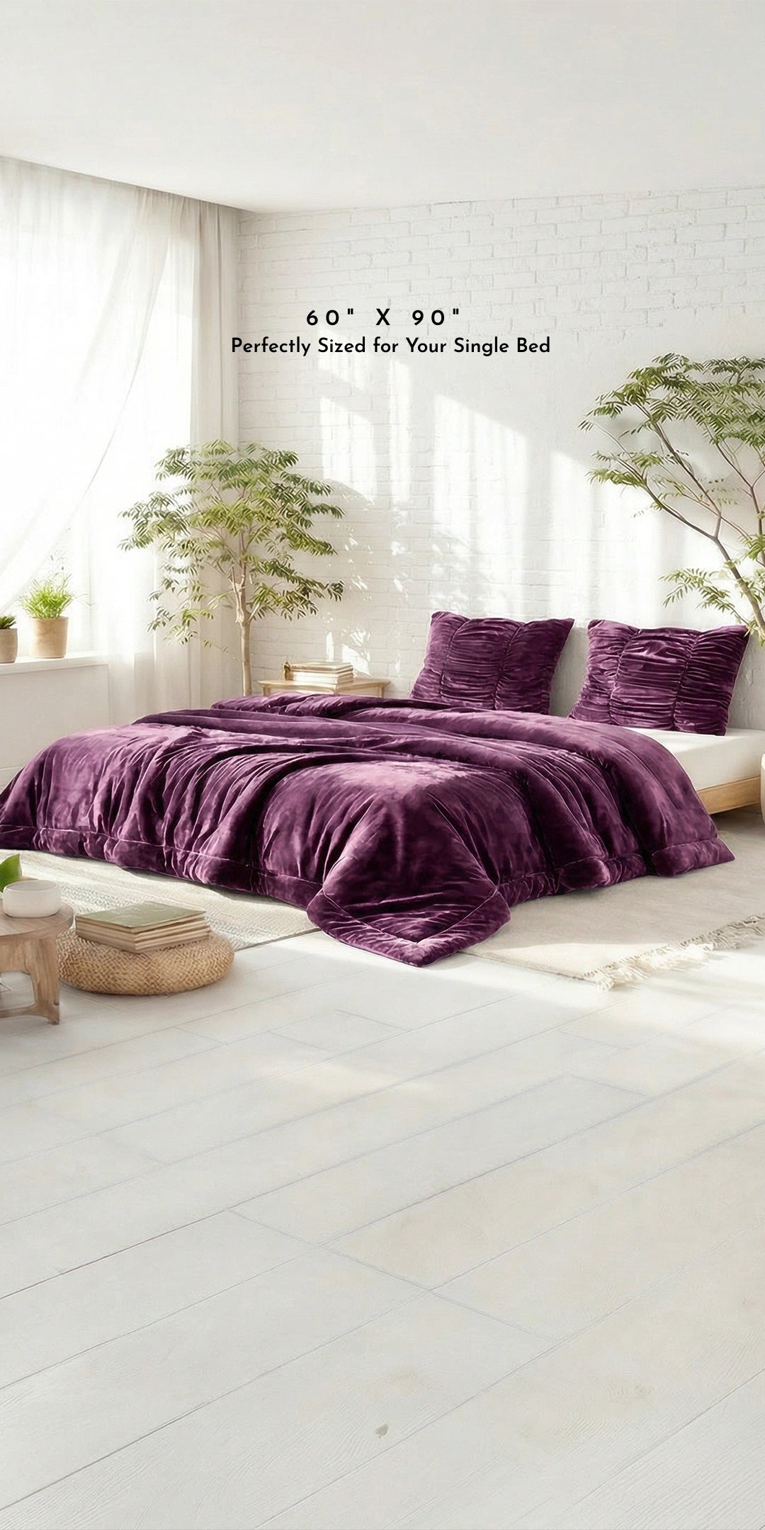 ZARF Ultra-Warm Luxury Winter Blanket For Single Size Bed - Amethyst