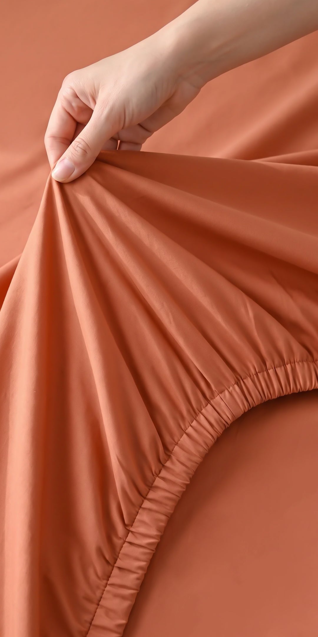 ZERIES PERCALE WEAVE EGYPTIAN COTTON FITTED BEDSHEET WITH 2 PILLOW CASES - Apricot