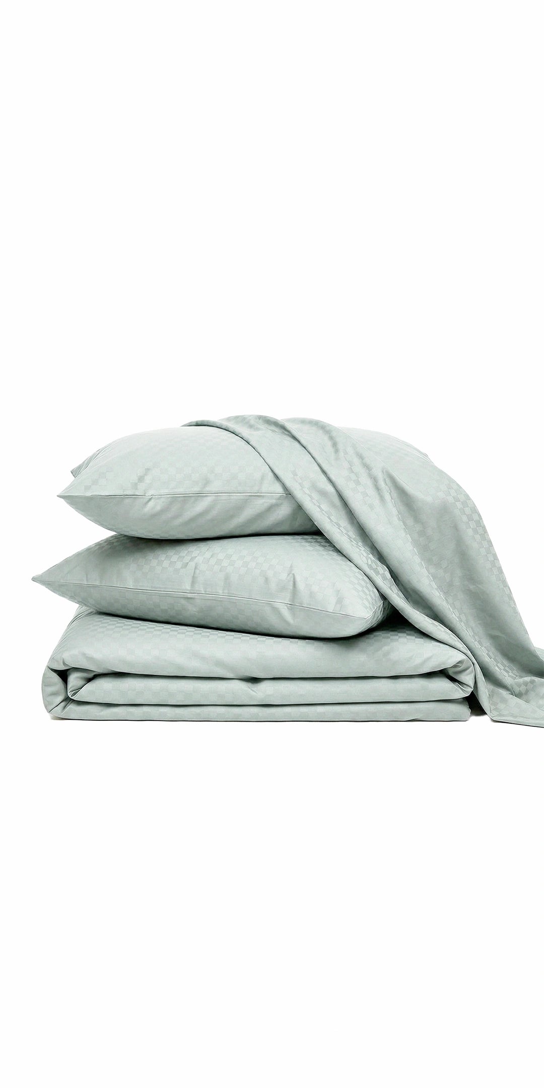 Zeries Egyptian Cotton Jacquard Bedsheets With 2 Pillow Cases & 2 Cushion Covers - Azure