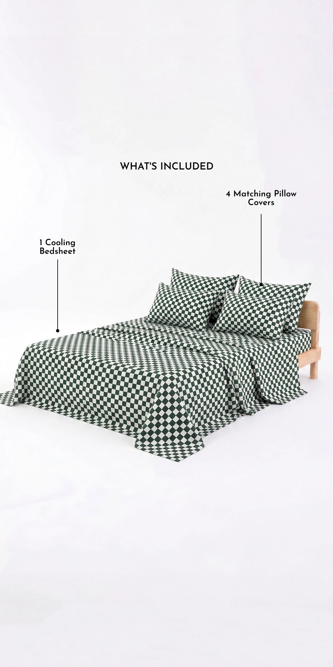 ZERIES PERCALE WEAVE EGYPTIAN COTTON SINGLE SIZE BEDSHEET WITH 4 PILLOW CASES - Ashford