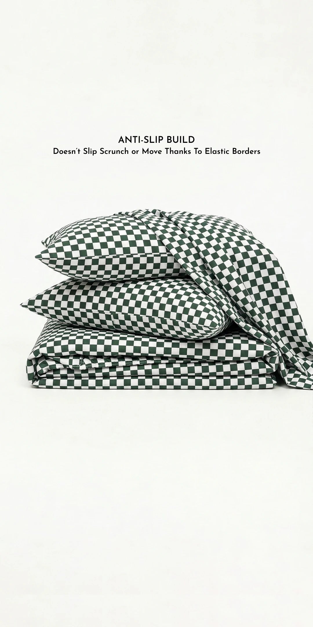ZERIES PERCALE WEAVE EGYPTIAN COTTON FITTED BEDSHEET WITH 2 PILLOW CASES - Green