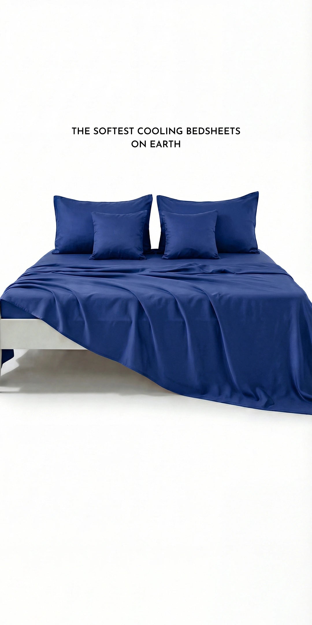 Zeries Egyptian Cotton Bedsheets With 2 Pillow Cases & 2 Cushion Covers - Atlantic