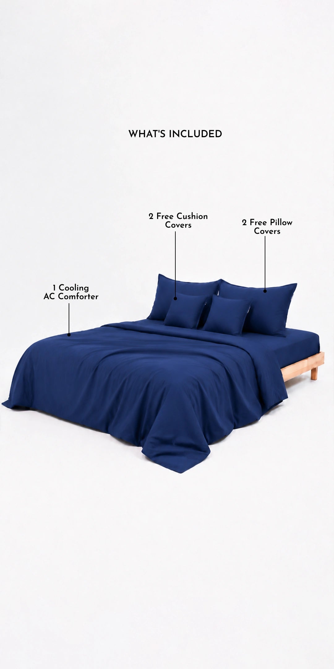 ZARF Egyptian Cotton Comforter With 2 Pillowcases & 2 Cushion Covers - Atlantic