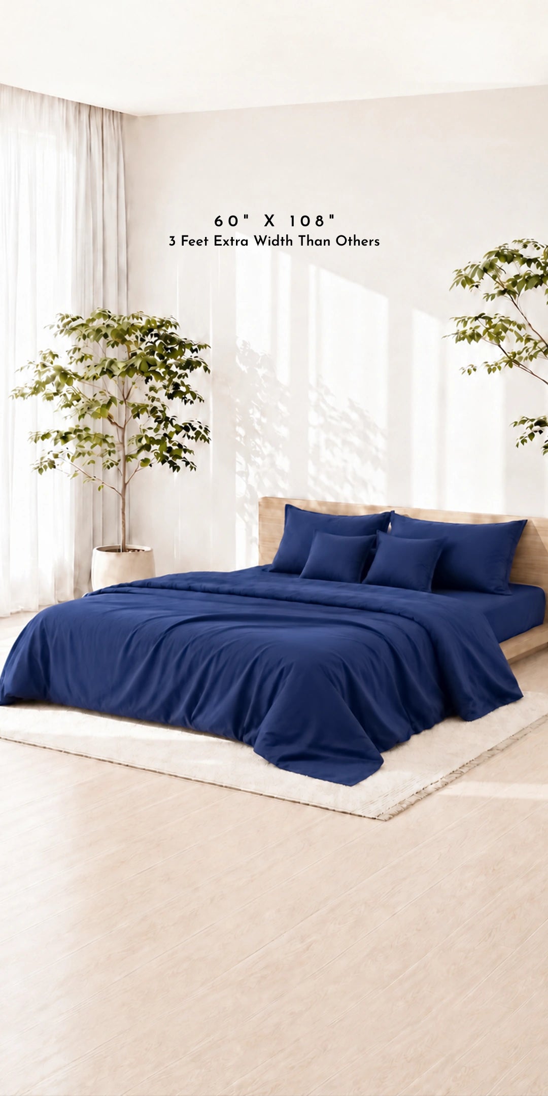 ZARF Egyptian Cotton Comforter For Single Size Bed With 2 Pillowcases & 2 Cushion Covers - Atlantic