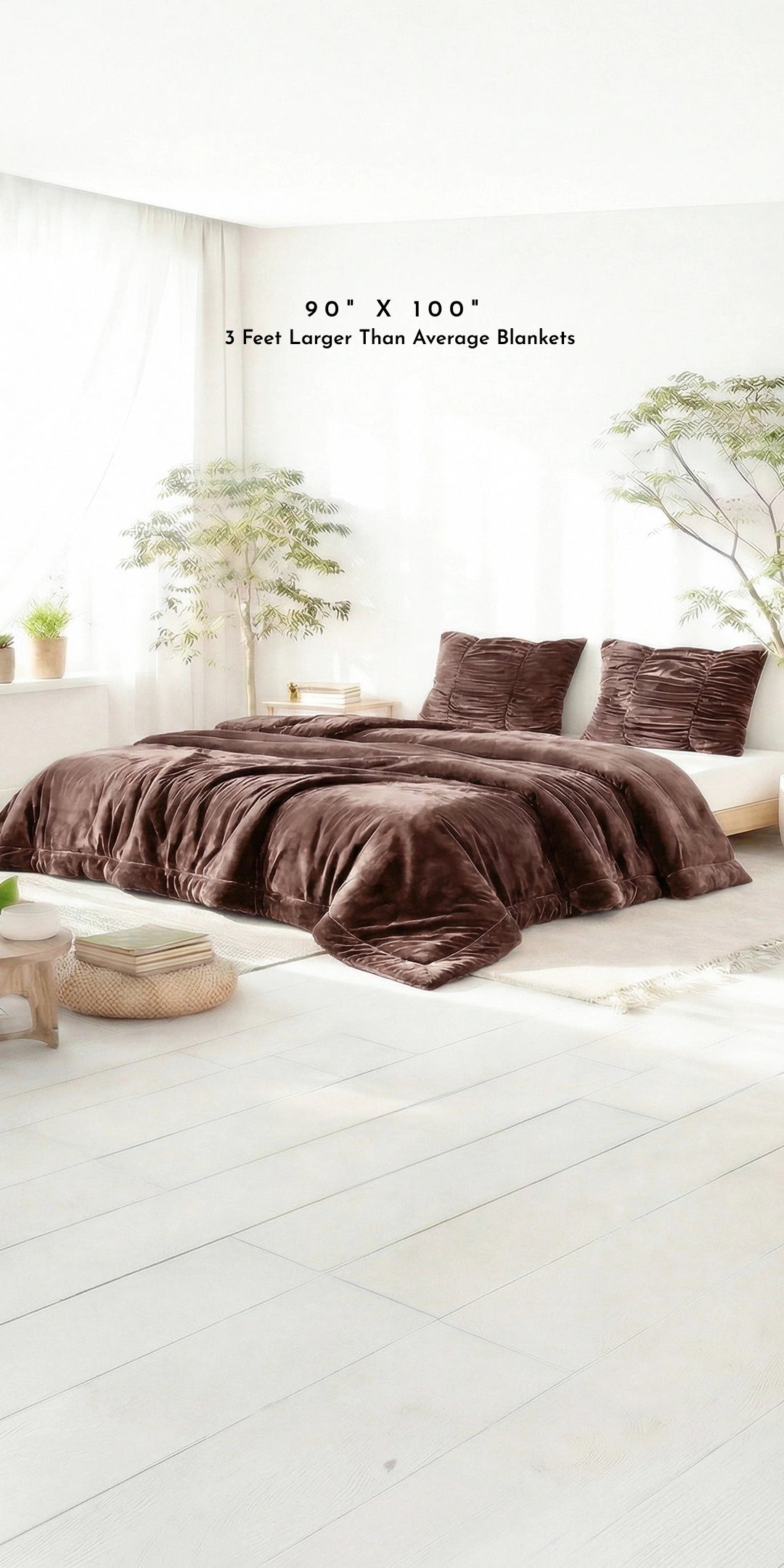 Zarf Ultra-Warm Luxury Winter Blanket With Two Cushion Covers - Auburn