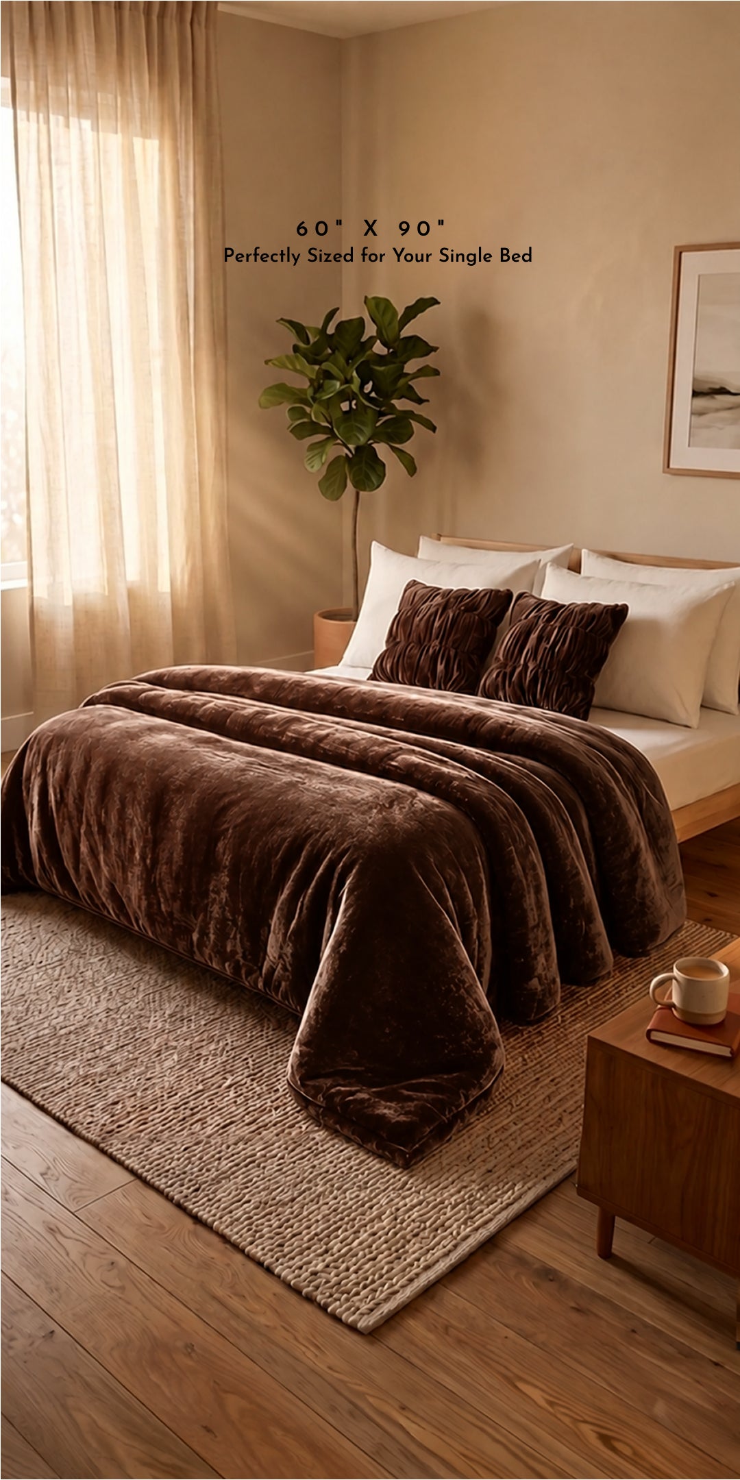 ZARF Ultra-Warm Luxury Winter Blanket For Single Size Bed - Auburn
