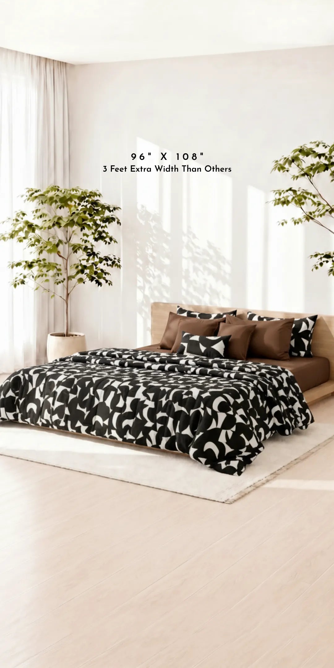Linen Blend AC Comforter With 2 Pillow Cases and 1 Breakfast Pillow - Axis