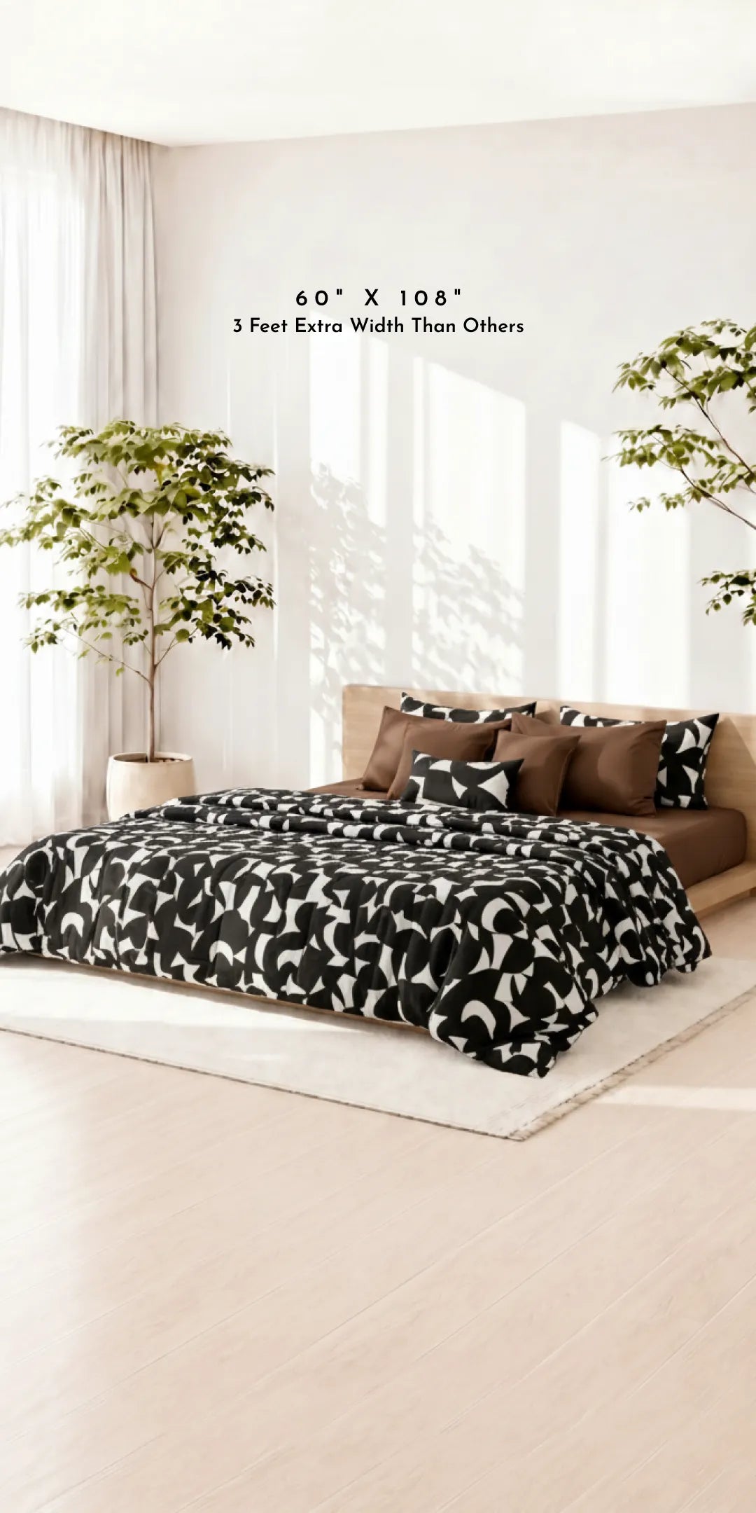 Linen Blend AC Comforter With 2 Pillow Cases and 1 Breakfast Pillow For Single Size Bed- Axis