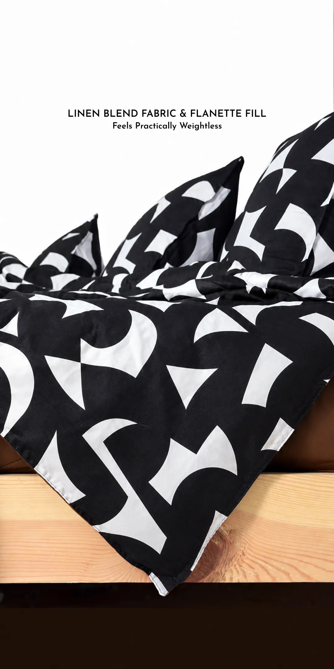 Linen Blend AC Comforter With 2 Pillow Cases and 1 Breakfast Pillow - Axis