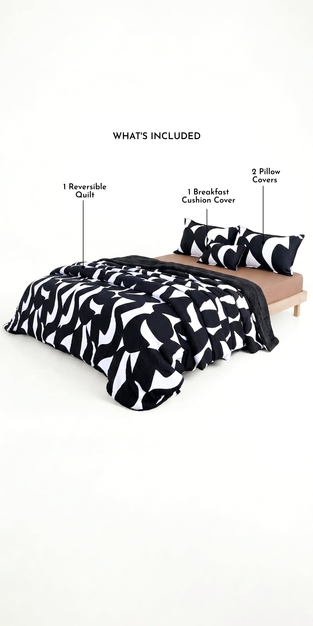 Zeries California King Size  Quilt With 2 Pillow Cases & 1 Cushion Covers - Axis