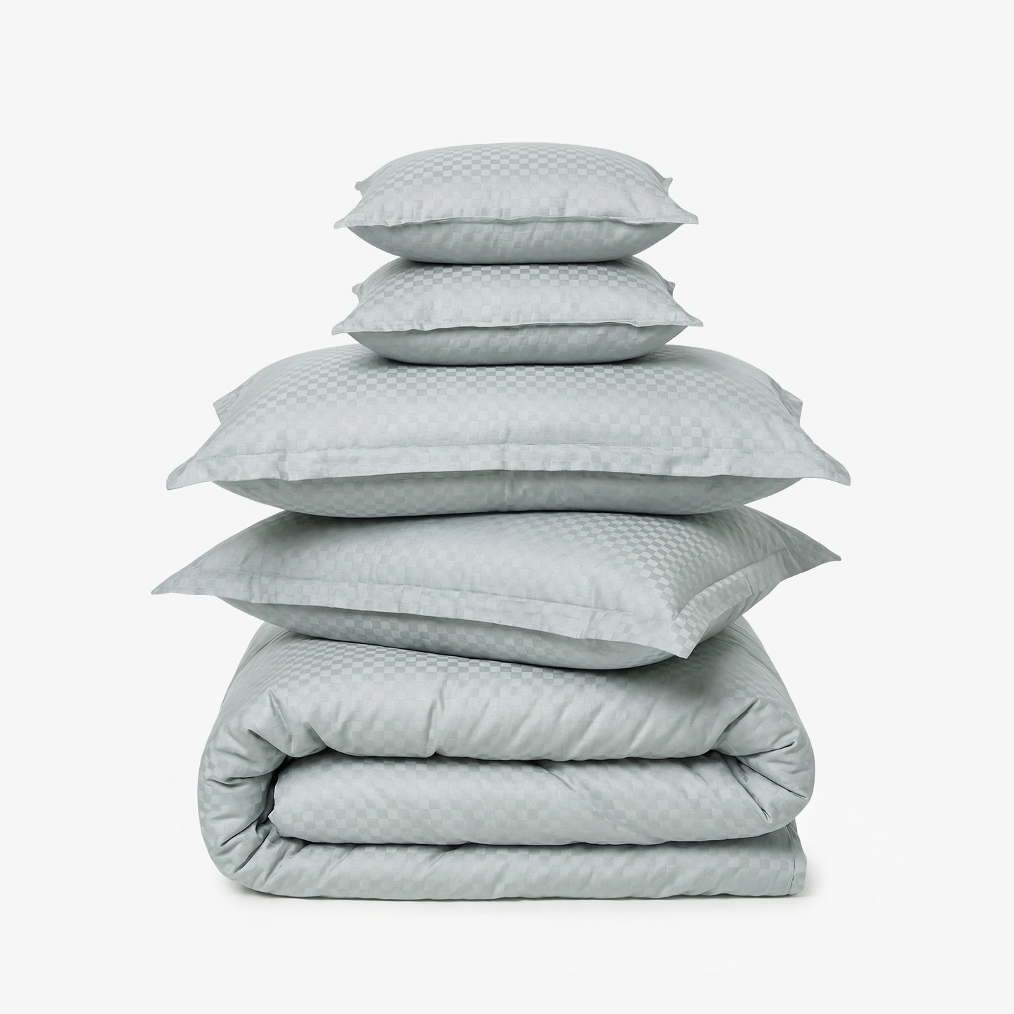 ZARF Egyptian Cotton Comforter For Single Size Bed With 2 Pillowcases & 2 Cushion Covers - Azure