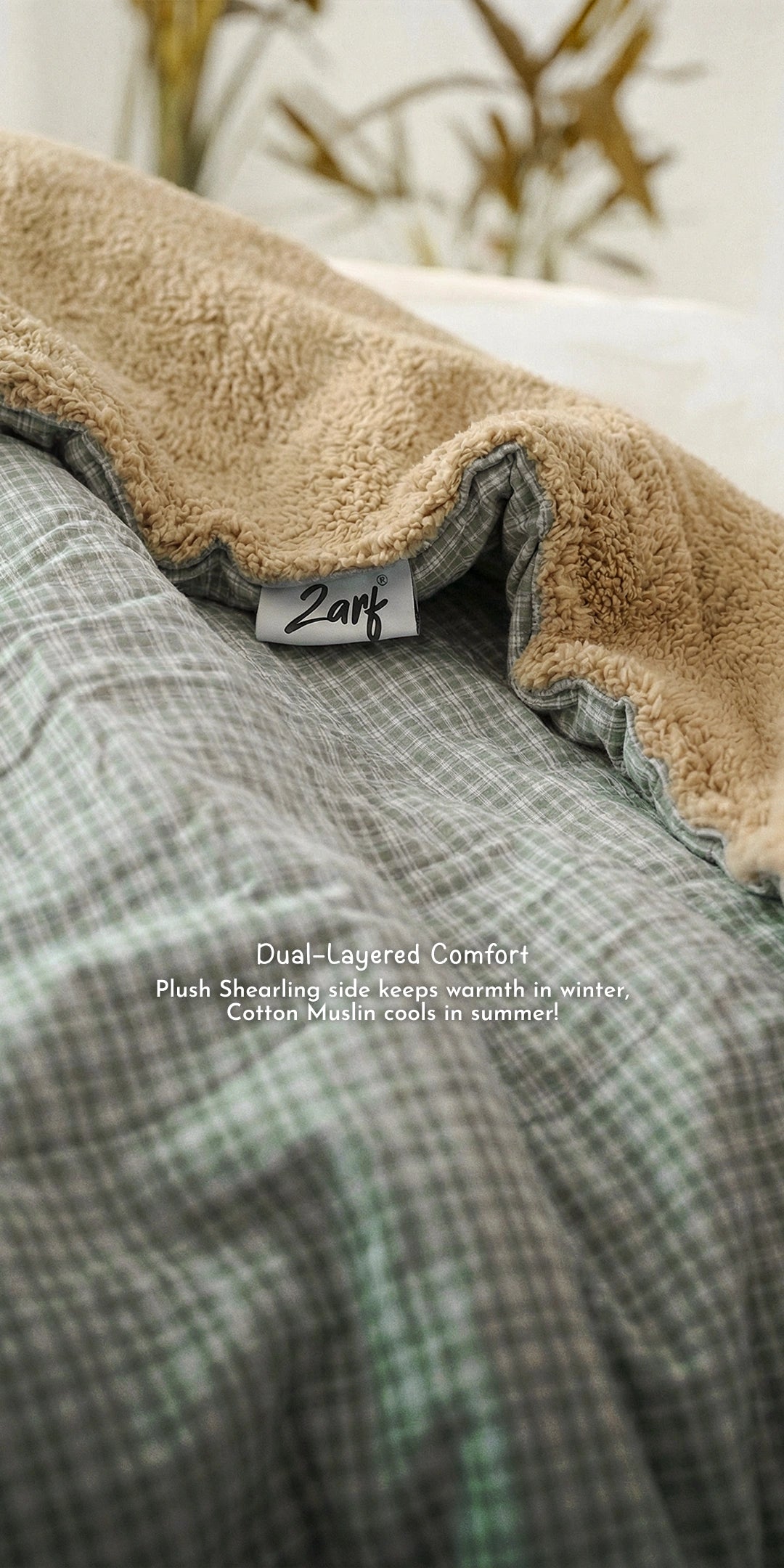 Reversible Winter Baby Blanket With 1 Pillow & 1 Pillow Cover - Dewdrop