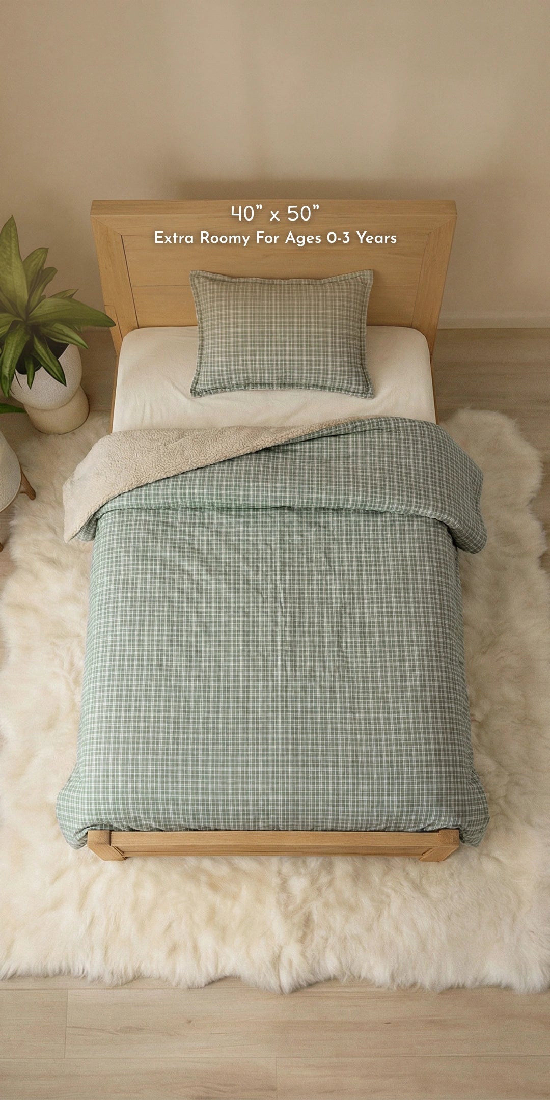 Reversible Winter Baby Blanket With 1 Pillow & 1 Pillow Cover - Dewdrop