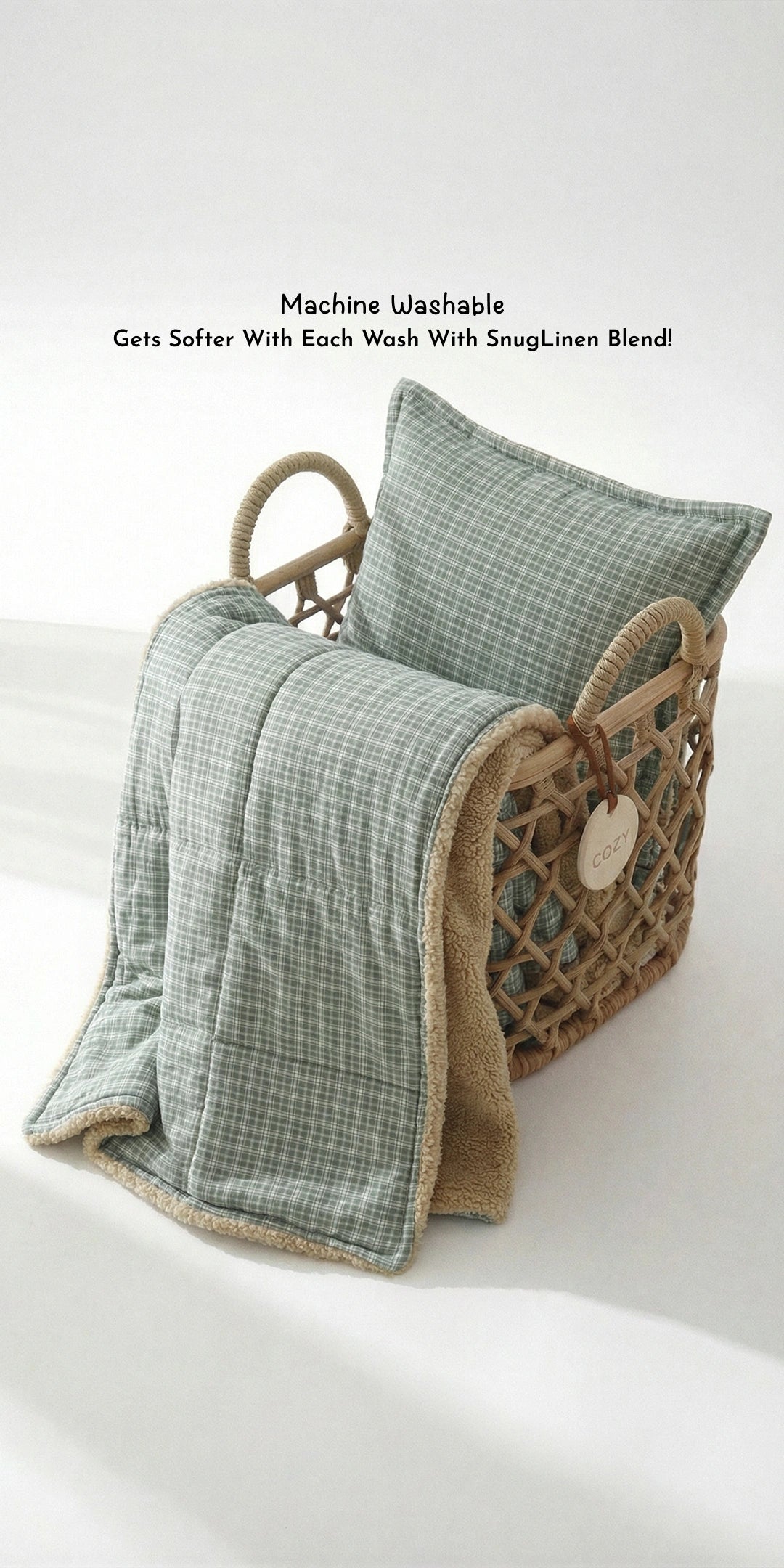 Reversible Winter Baby Blanket With 1 Pillow & 1 Pillow Cover - Dewdrop