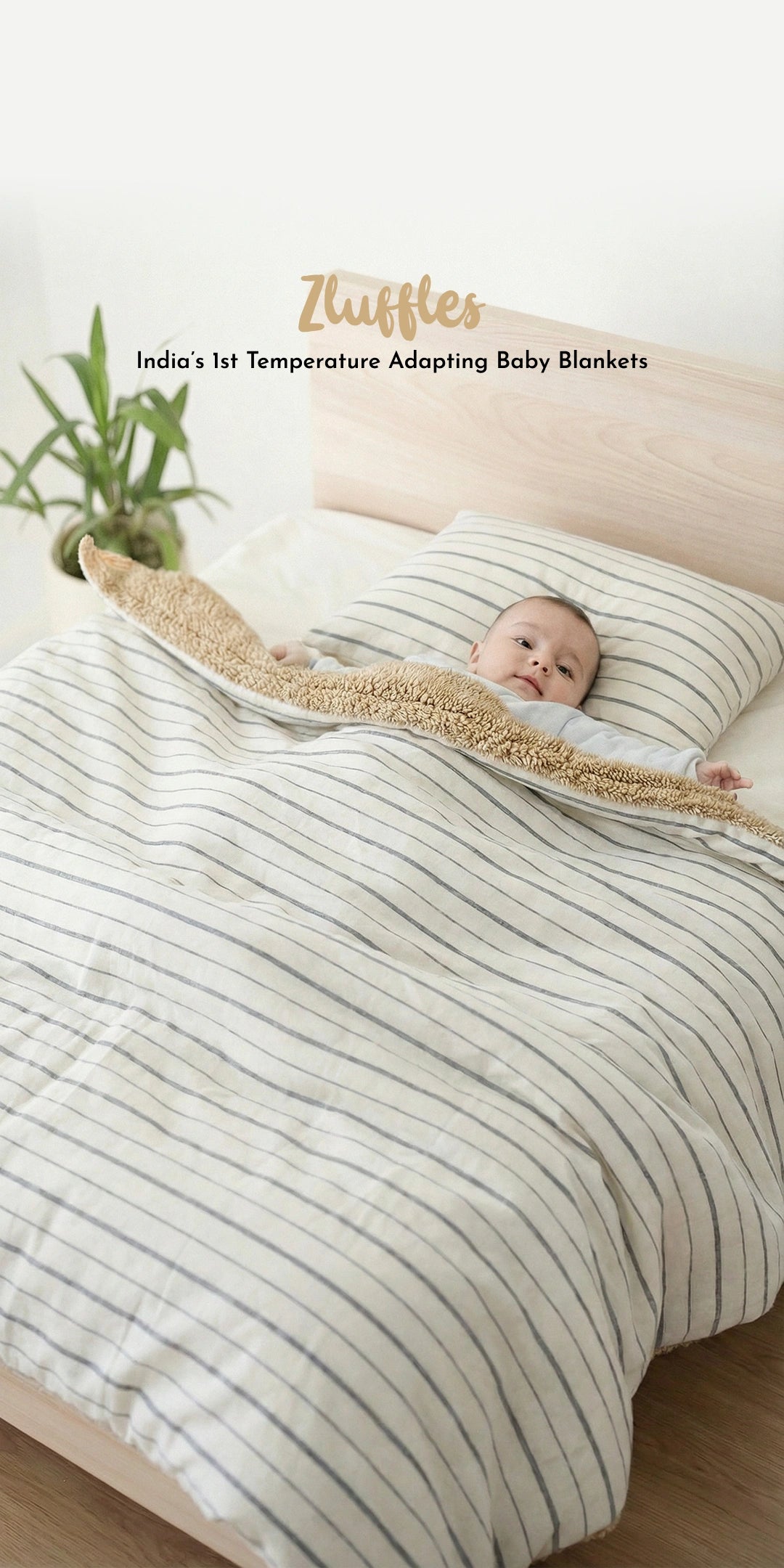 Reversible Winter Baby Blanket With 1 Pillow & 1 Pillow Cover - Fluff Cloud