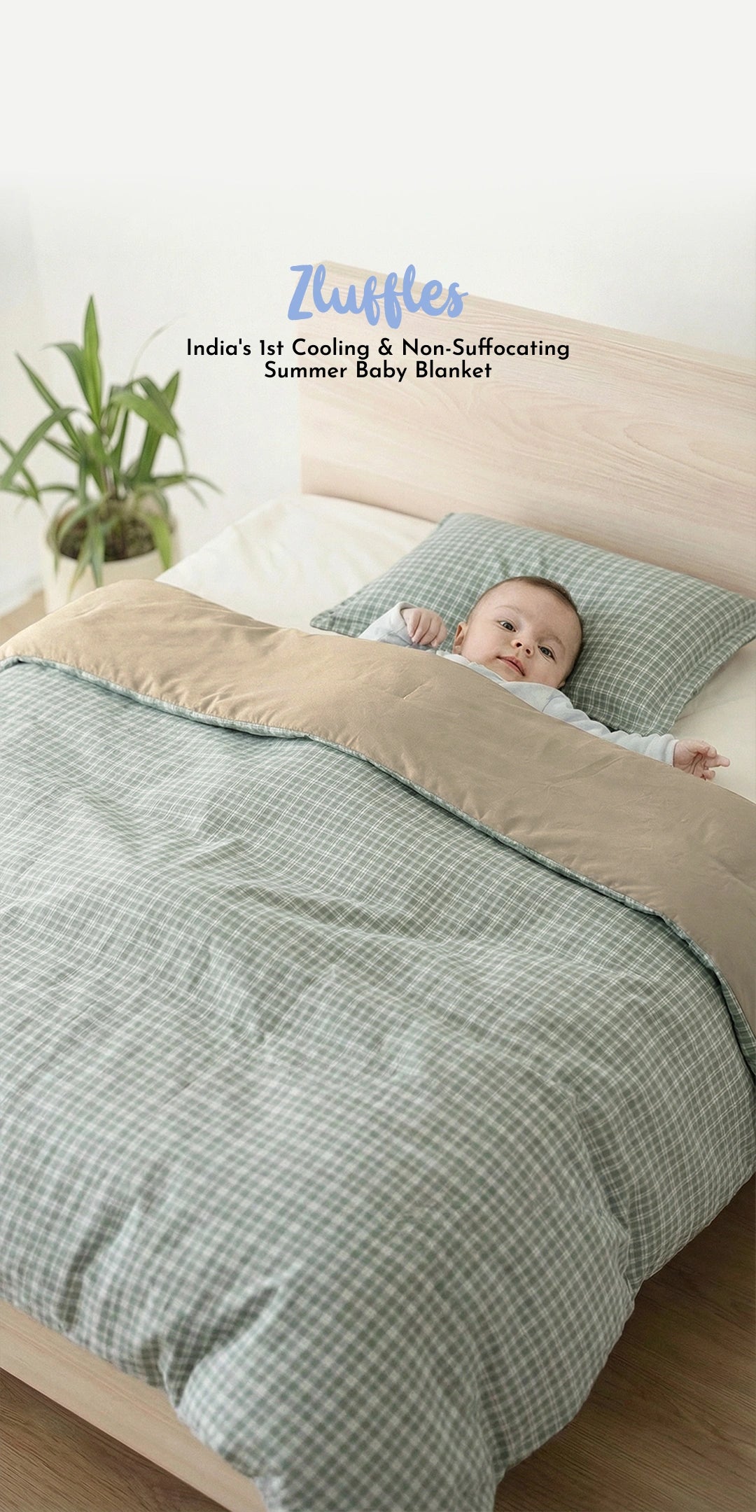 Reversible Summer Baby Blanket With 1 Pillow & 1 Pillow Cover - Dewdrop