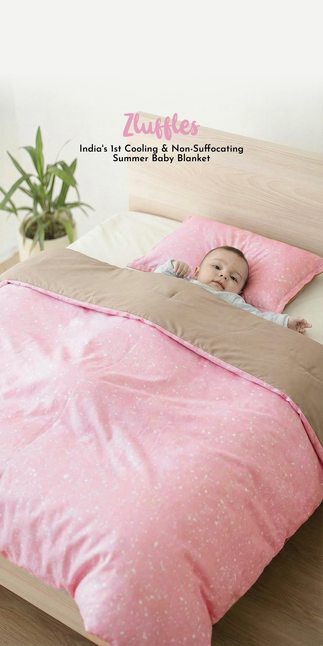 Reversible Summer Baby Blanket With 1 Pillow & 1 Pillow Cover - Raspberry Dream