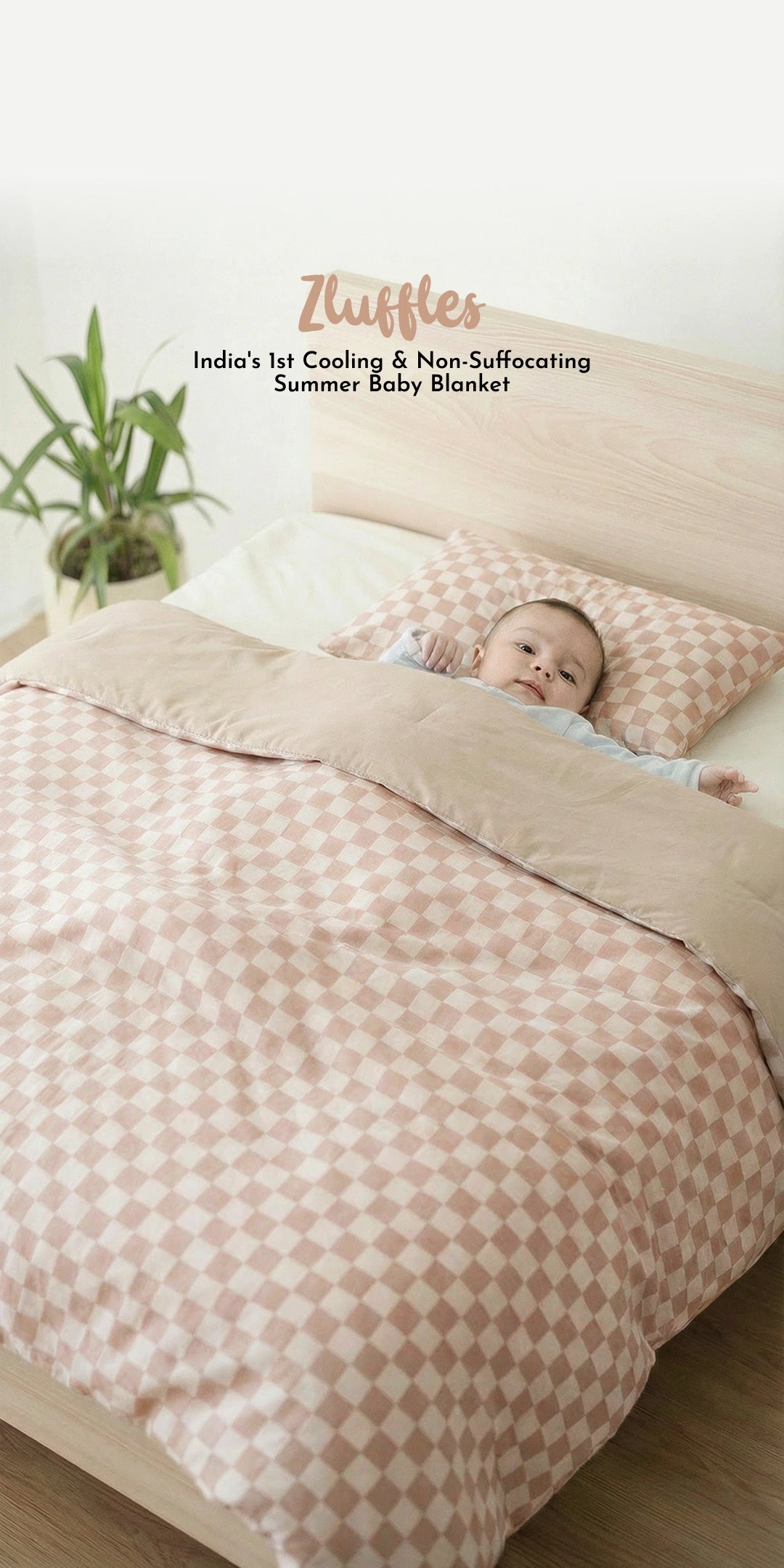 Reversible Summer Baby Blanket With 1 Pillow & 1 Pillow Cover - Toasted Marshmallow