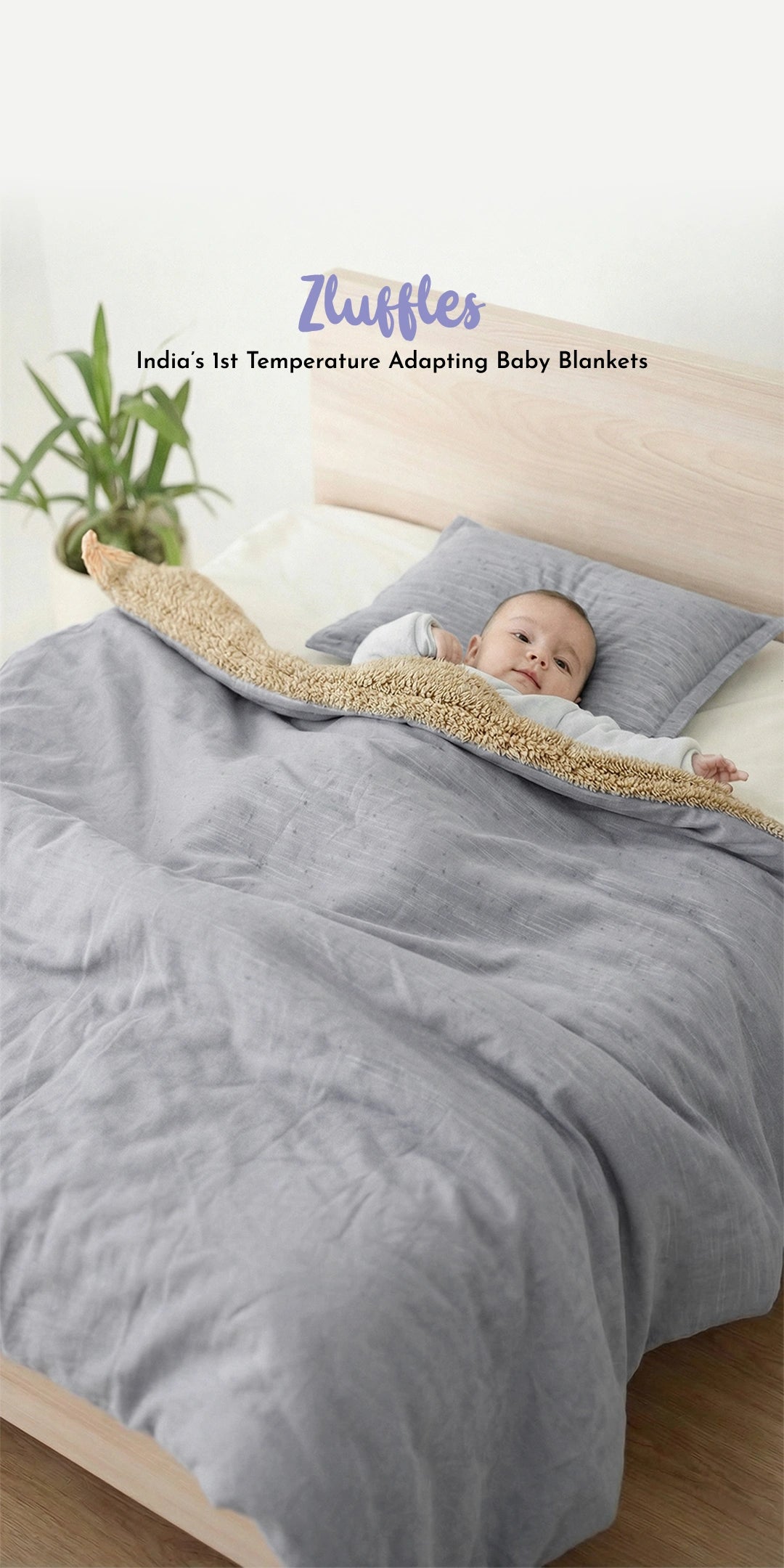 Reversible Winter Baby Blanket With 1 Pillow & 1 Pillow Cover - Sky Daze