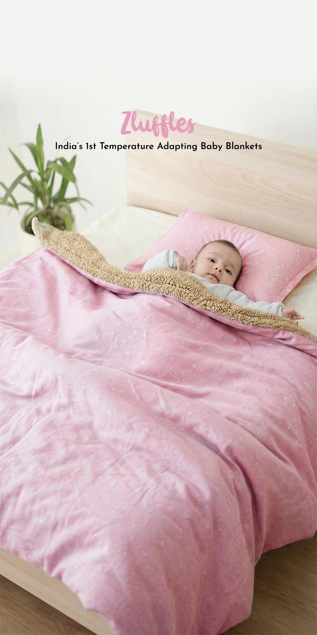 Reversible Winter Baby Blanket With 1 Pillow & 1 Pillow Cover - Raspberry Dream