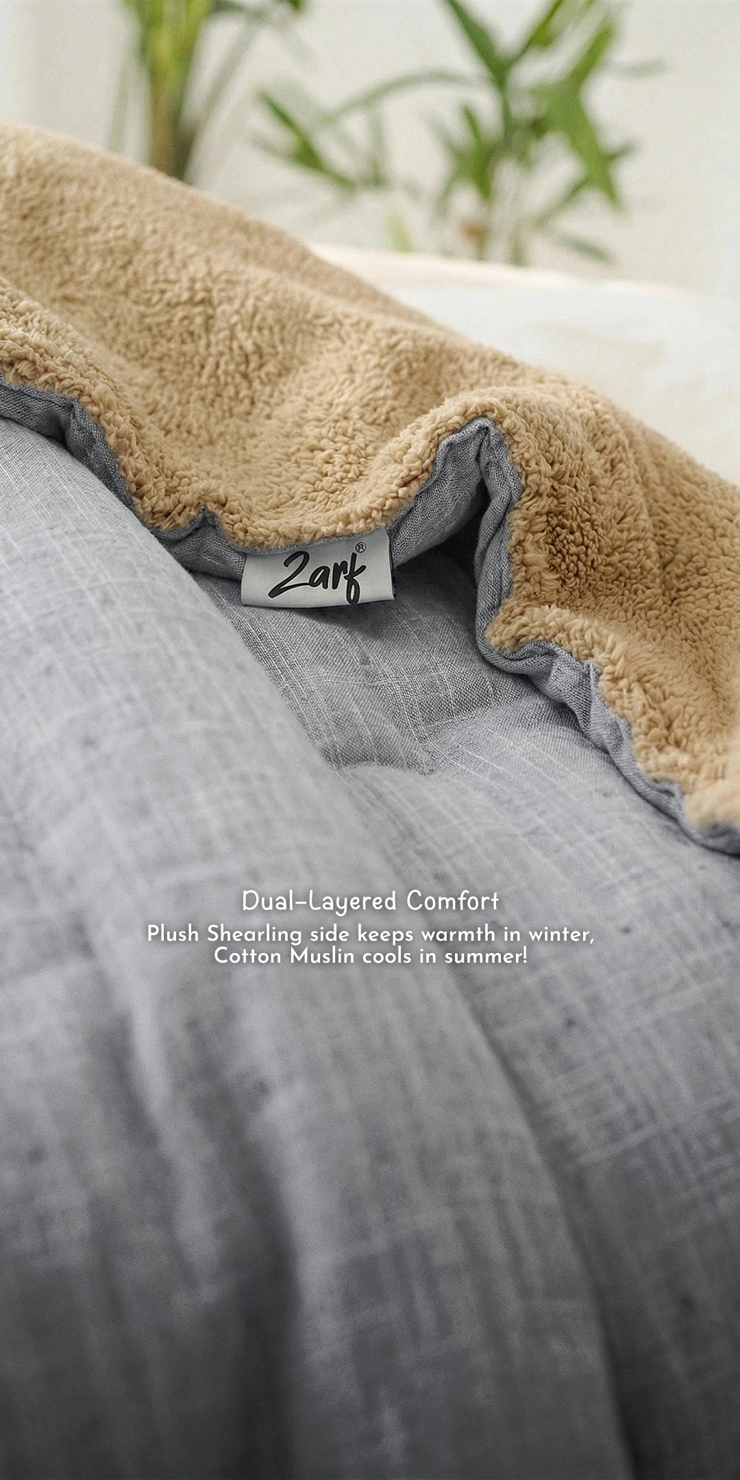 Reversible Winter Baby Blanket With 1 Pillow & 1 Pillow Cover - Sky Daze