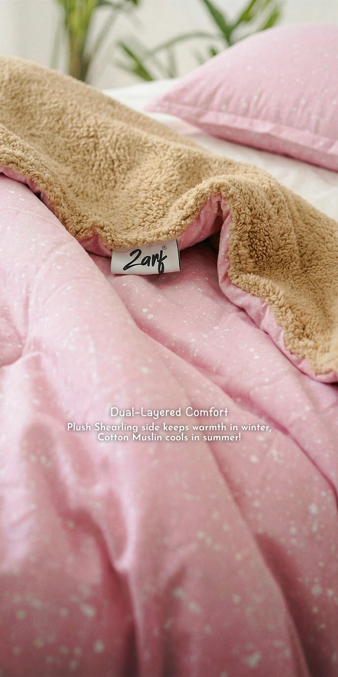 Reversible Winter Baby Blanket With 1 Pillow & 1 Pillow Cover - Raspberry Dream