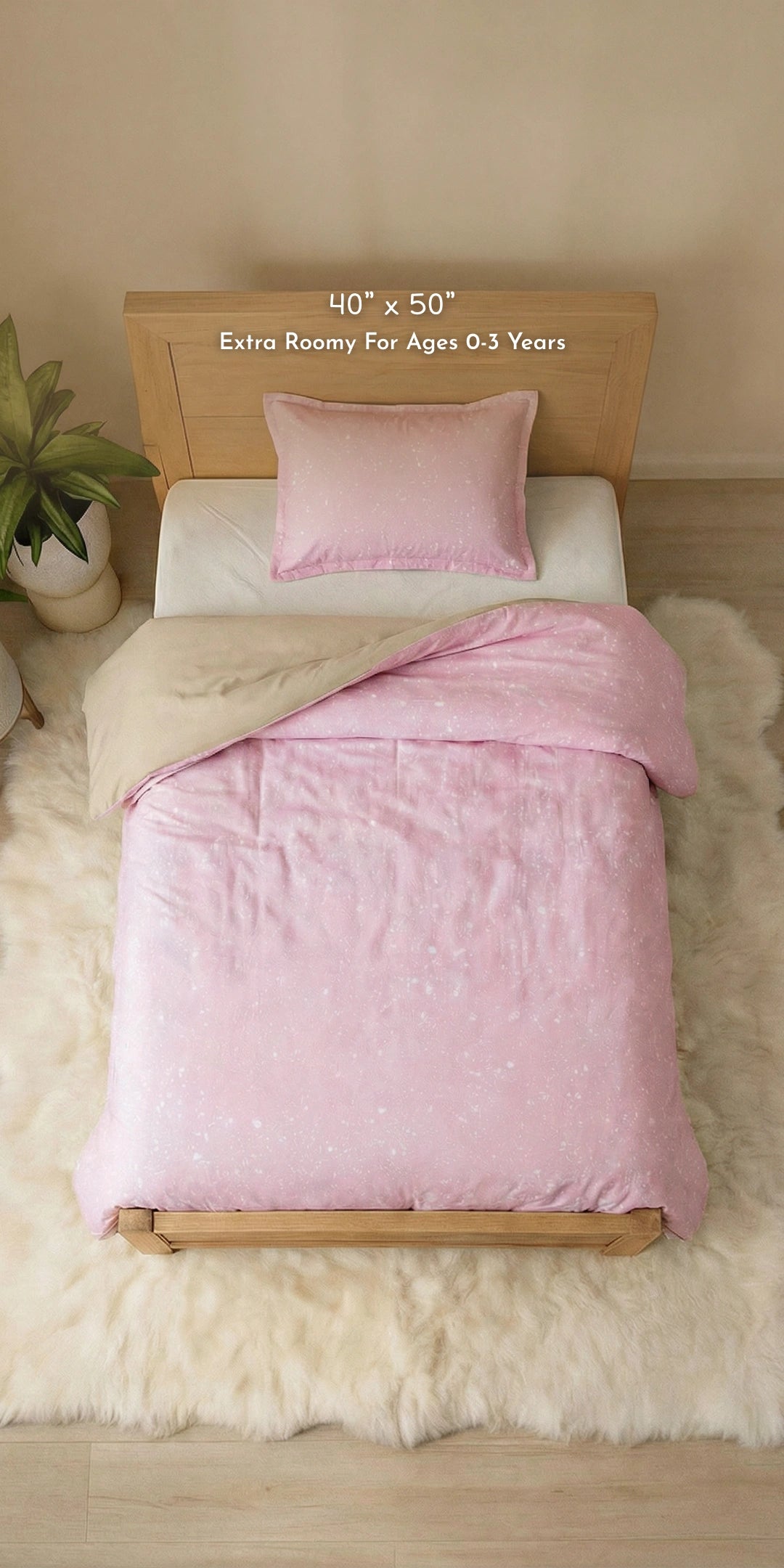 Reversible Summer Baby Blanket With 1 Pillow & 1 Pillow Cover - Raspberry Dream