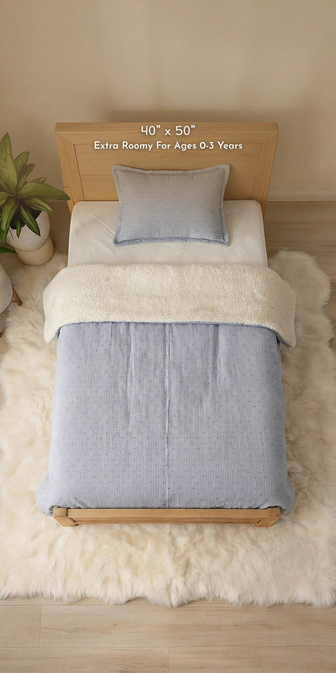 Reversible Winter Baby Blanket With 1 Pillow & 1 Pillow Cover - Sky Daze