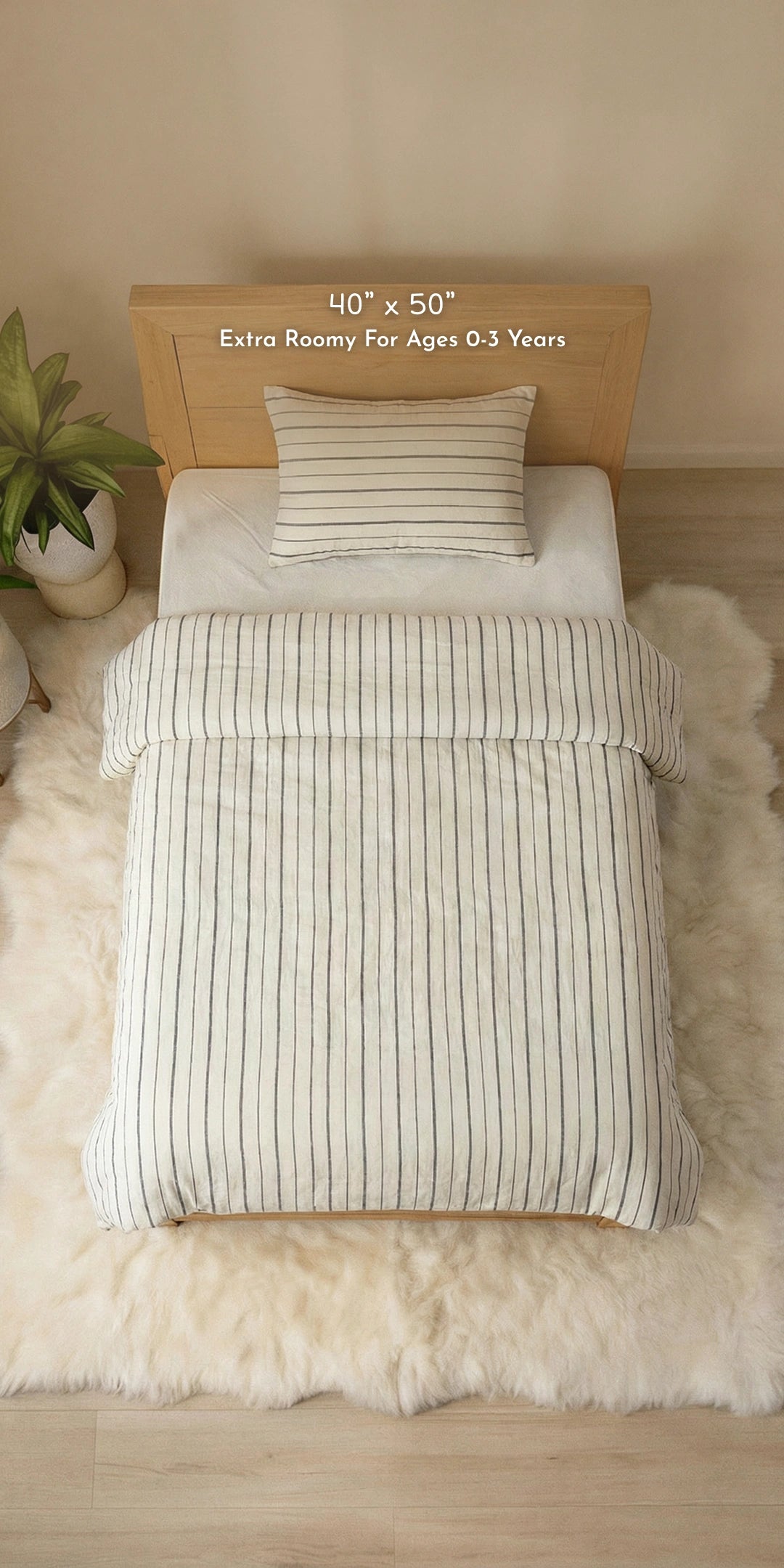 Reversible Winter Baby Blanket With 1 Pillow & 1 Pillow Cover - Fluff Cloud