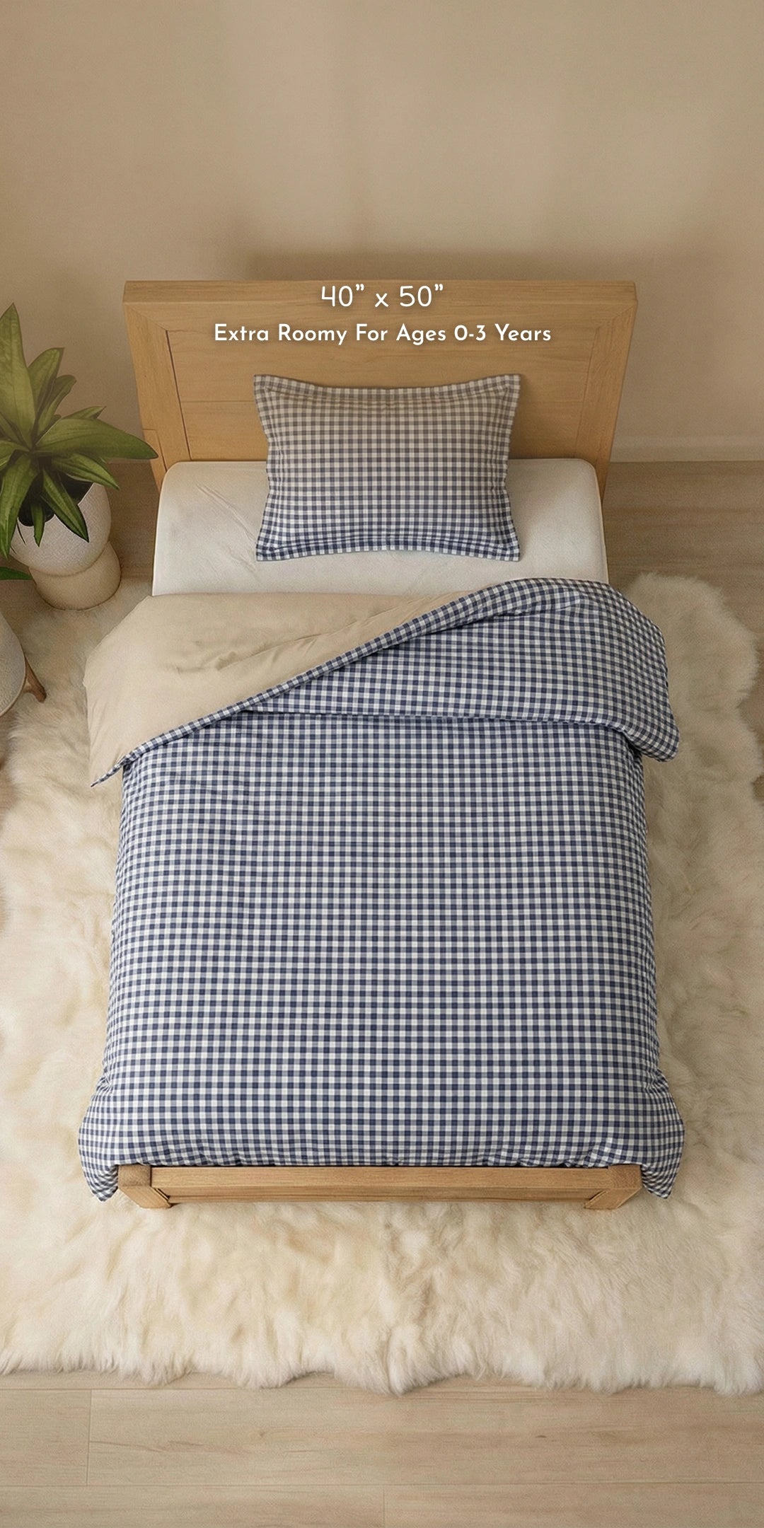 Reversible Summer Baby Blanket With 1 Pillow & 1 Pillow Cover - Dreamy Bluebell