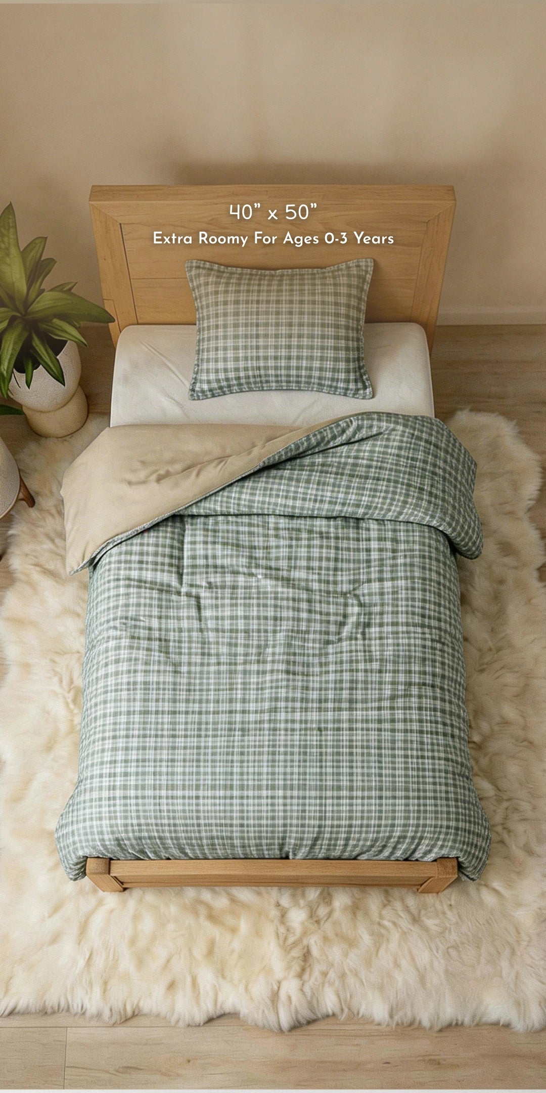 Reversible Summer Baby Blanket With 1 Pillow & 1 Pillow Cover - Dewdrop