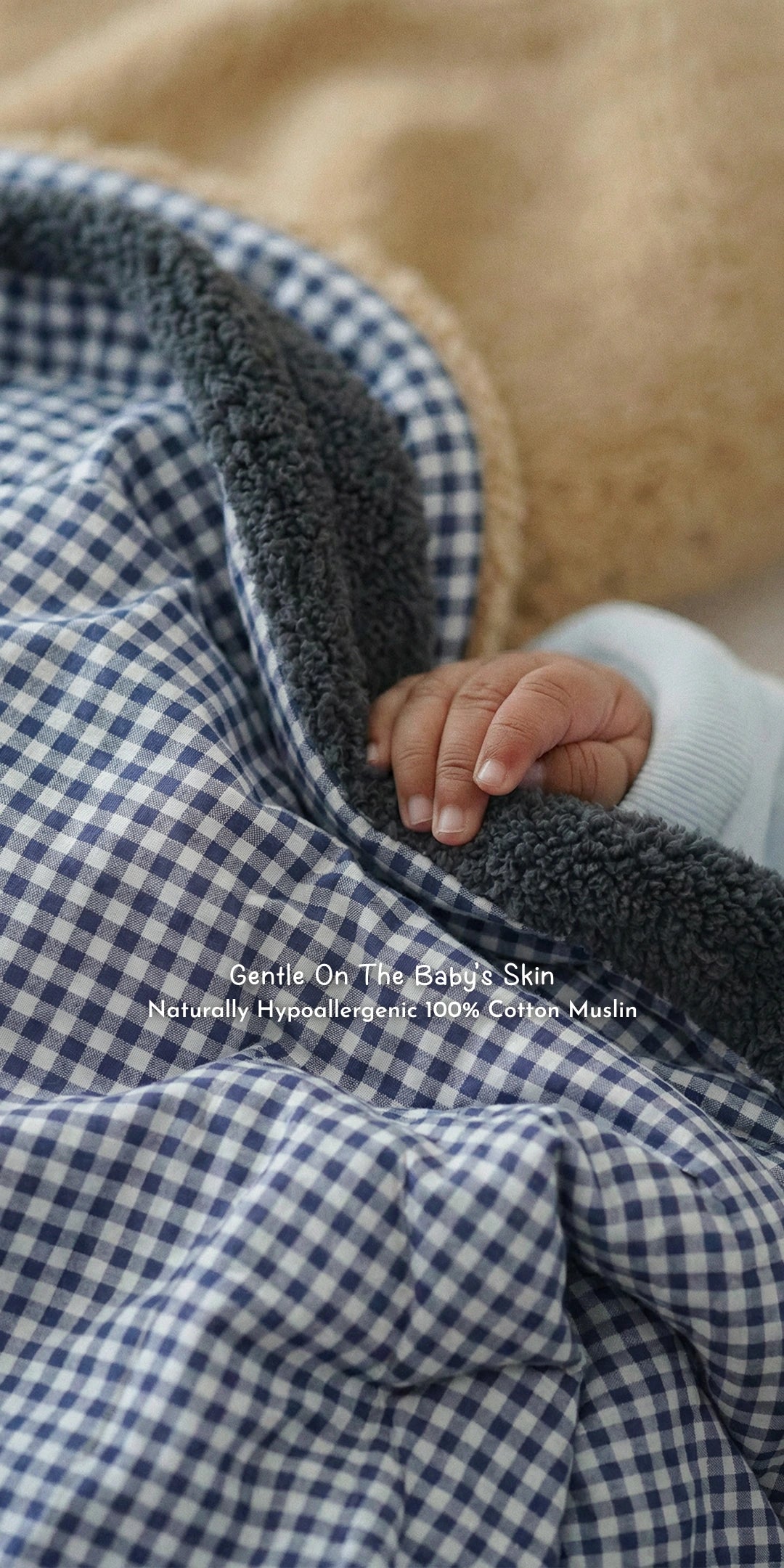 Reversible Winter Baby Blanket With 1 Pillow & 1 Pillow Cover - Dreamy Bluebell