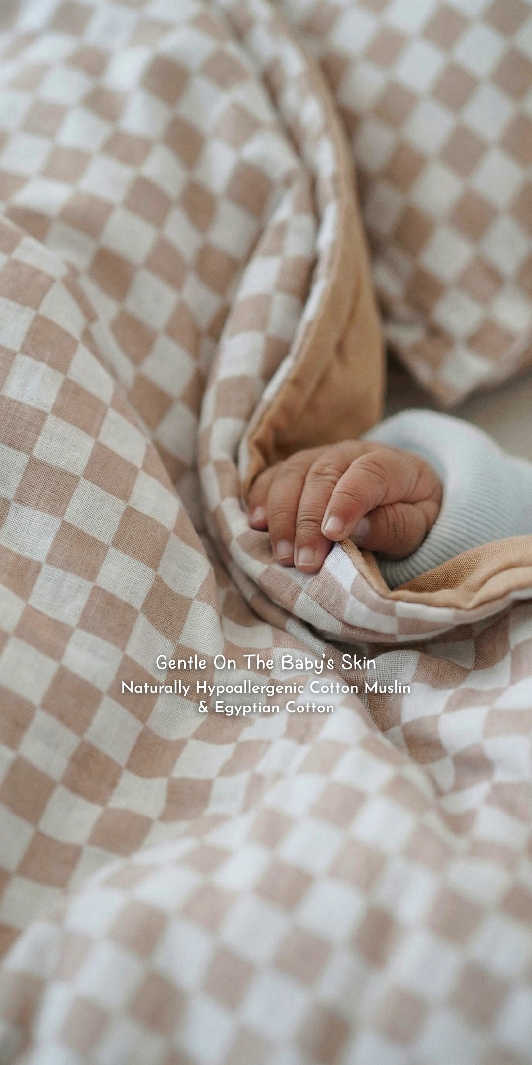 Reversible Summer Baby Blanket With 1 Pillow & 1 Pillow Cover - Toasted Marshmallow