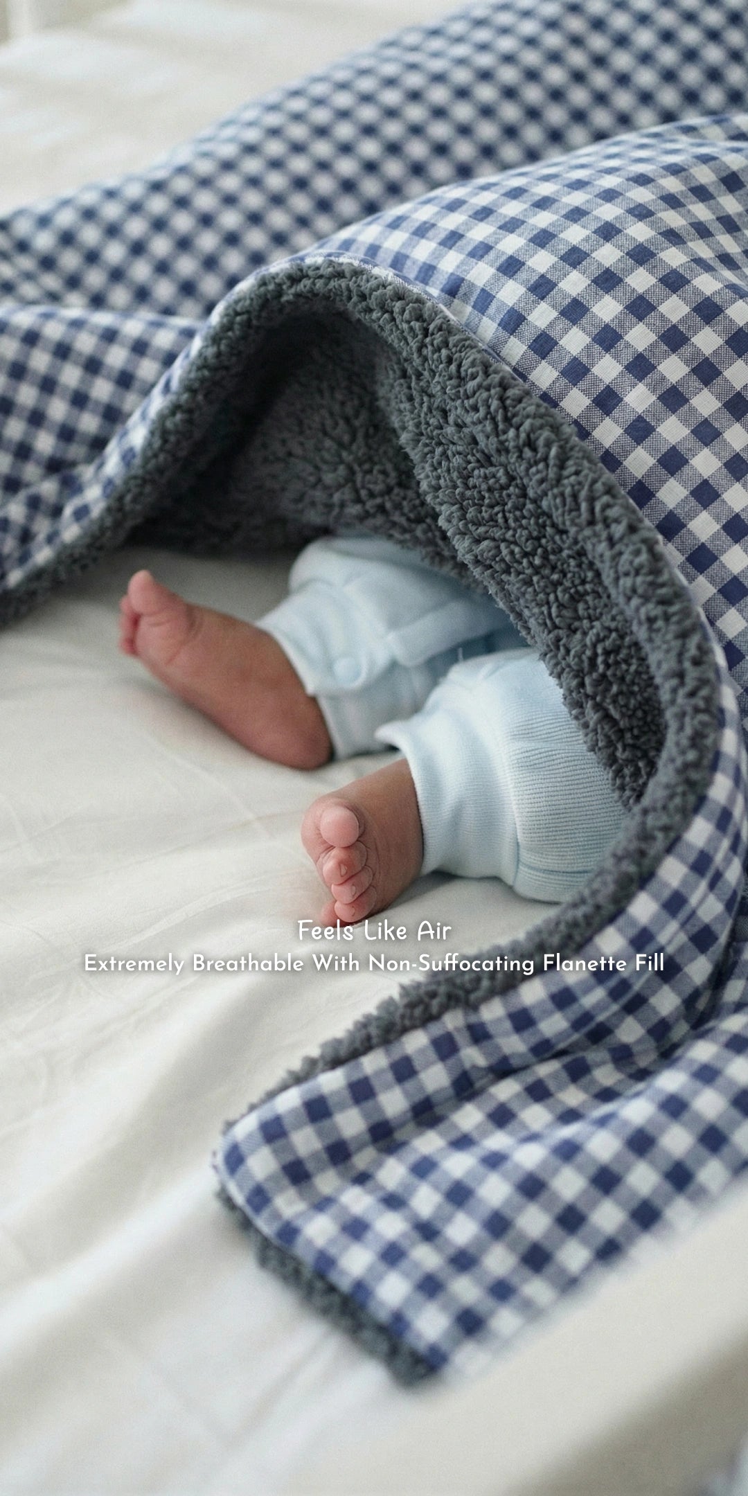Reversible Winter Baby Blanket With 1 Pillow & 1 Pillow Cover - Dreamy Bluebell