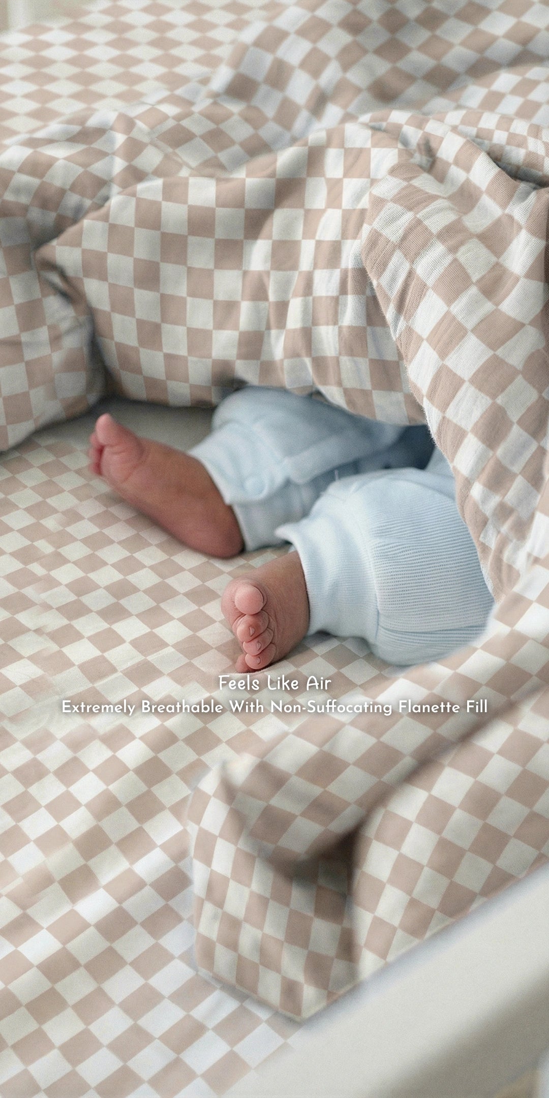 Reversible Winter Baby Blanket With 1 Pillow & 1 Pillow Cover - Toasted Marshmallow