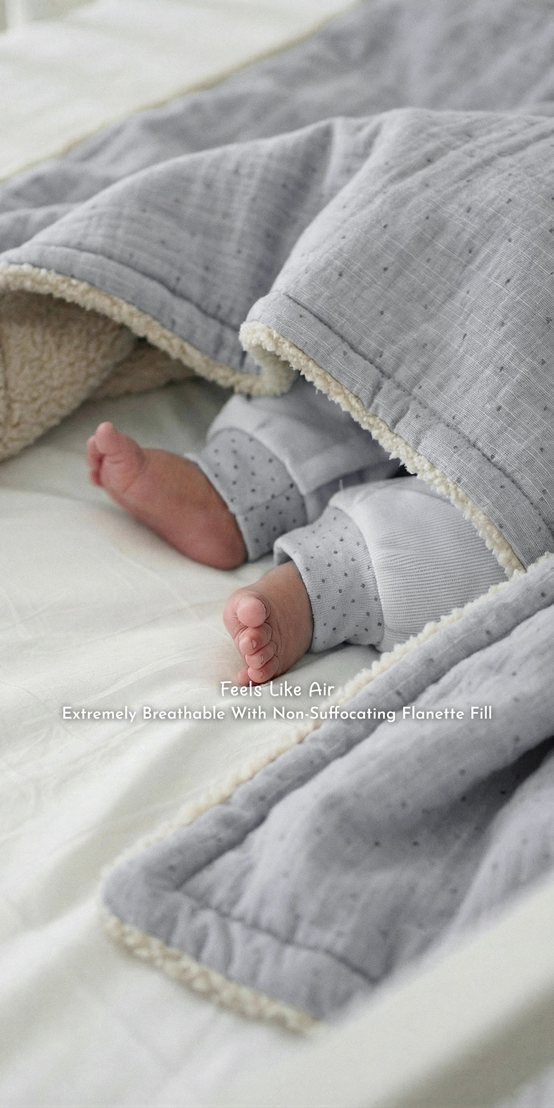 Reversible Winter Baby Blanket With 1 Pillow & 1 Pillow Cover - Sky Daze