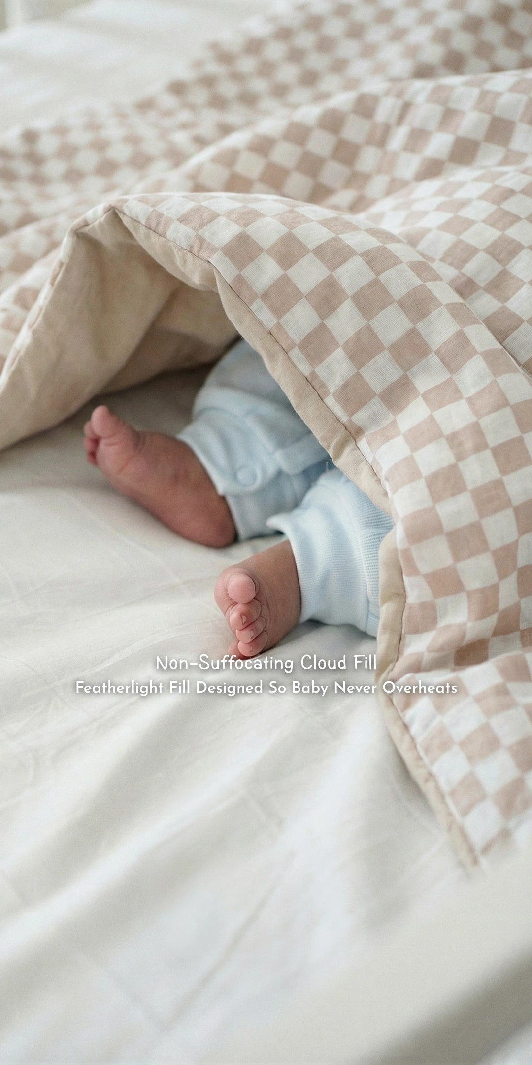 Reversible Summer Baby Blanket With 1 Pillow & 1 Pillow Cover - Toasted Marshmallow