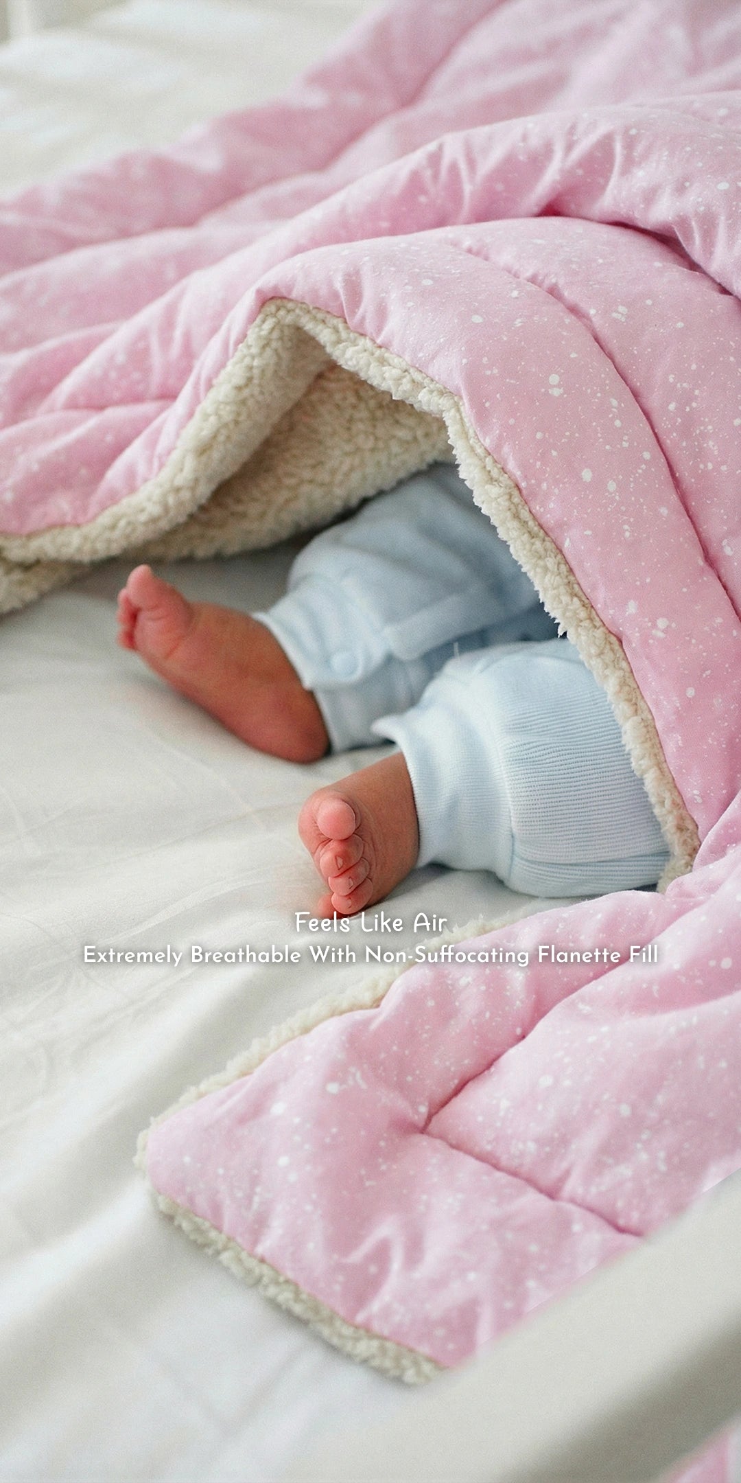 Reversible Winter Baby Blanket With 1 Pillow & 1 Pillow Cover - Raspberry Dream