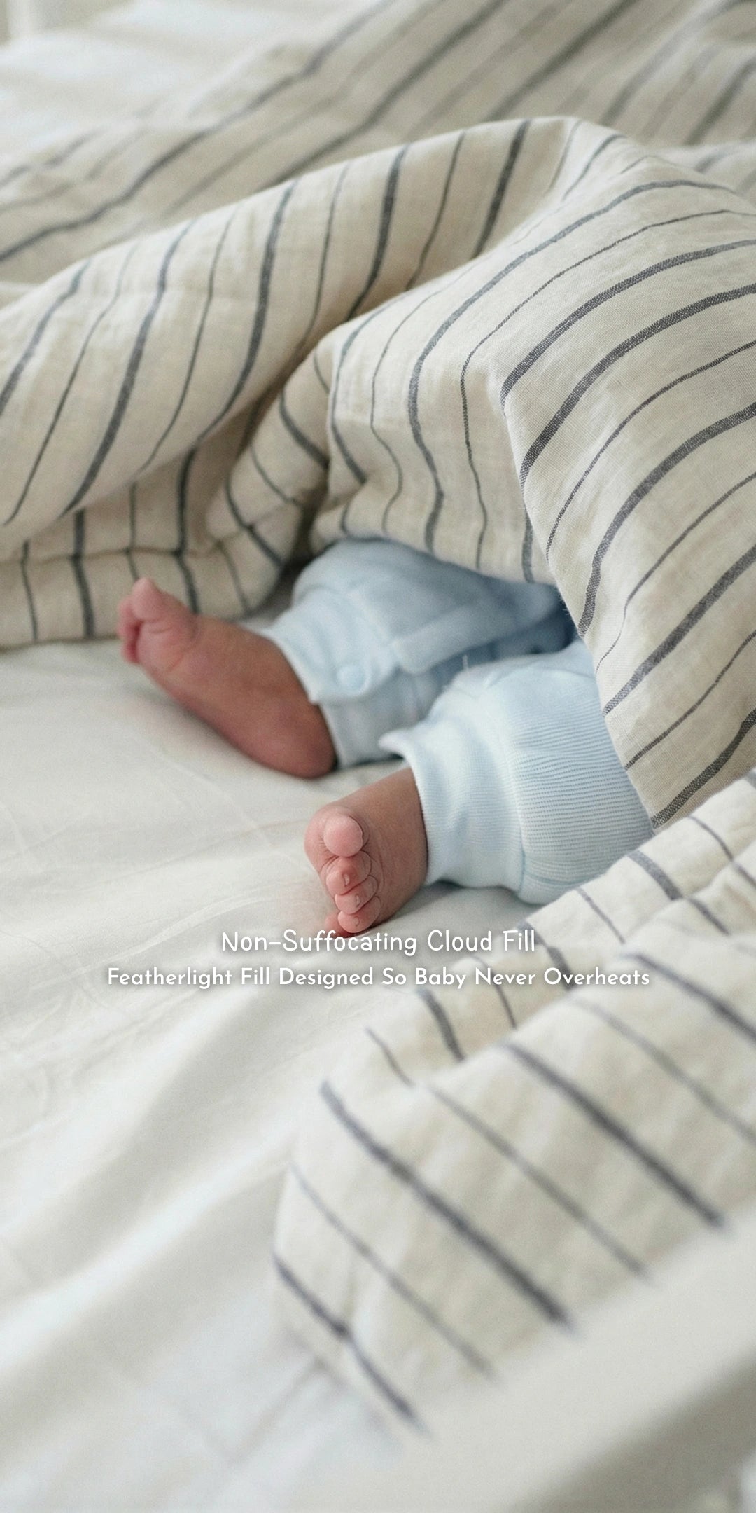 Reversible Summer Baby Blanket With 1 Pillow & 1 Pillow Cover - Fluff Cloud