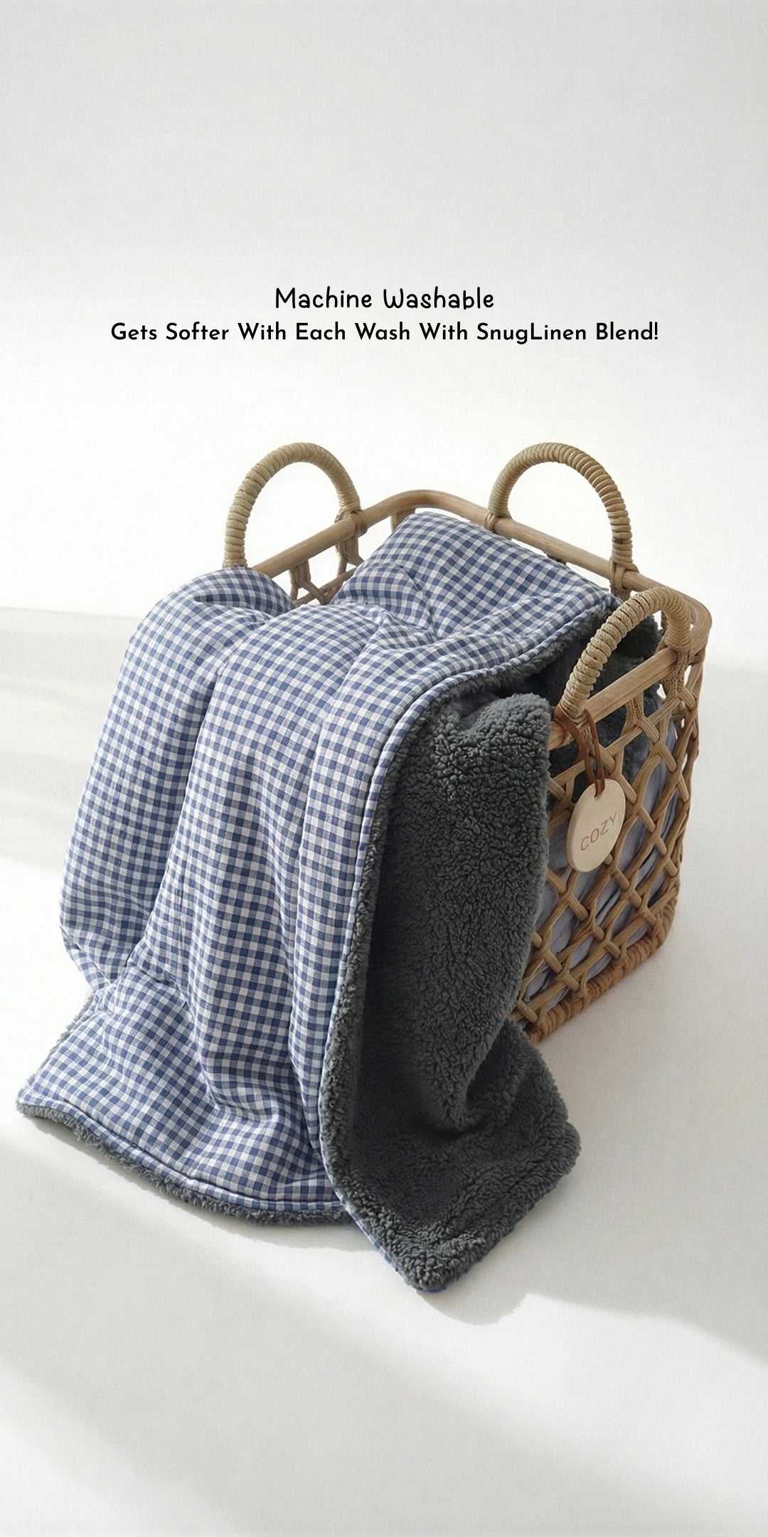Reversible Winter Baby Blanket With 1 Pillow & 1 Pillow Cover - Dreamy Bluebell