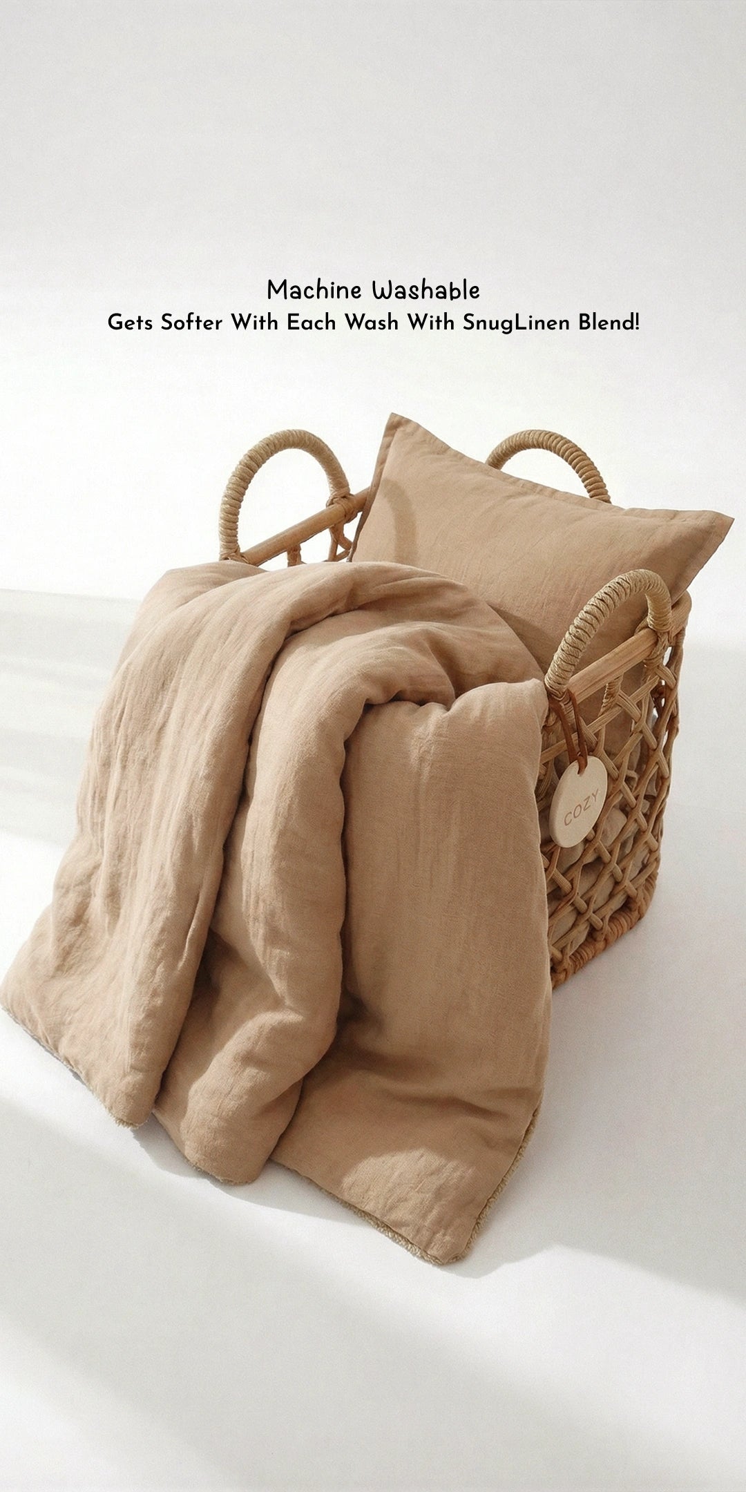 Reversible Winter Baby Blanket With 1 Pillow & 1 Pillow Cover - Teddy Bear Tan